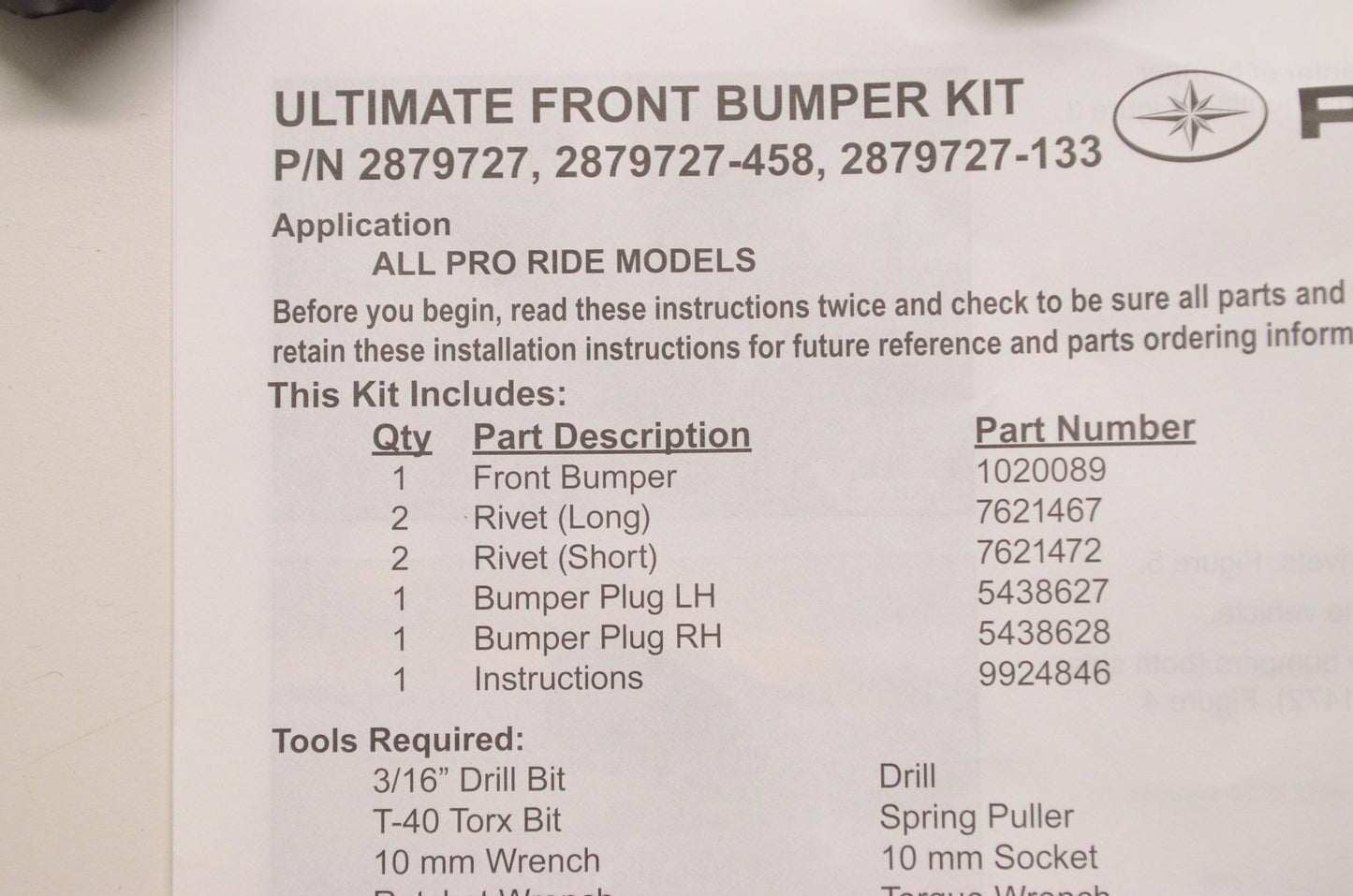 New OEM Polaris Aluminum Ultimate Front Bumper NOS