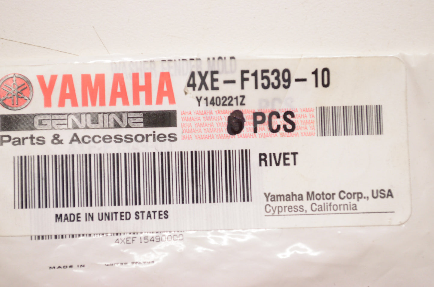 OEM Yamaha 4XE-F1539-10-00 Rivet Qty 3 NOS