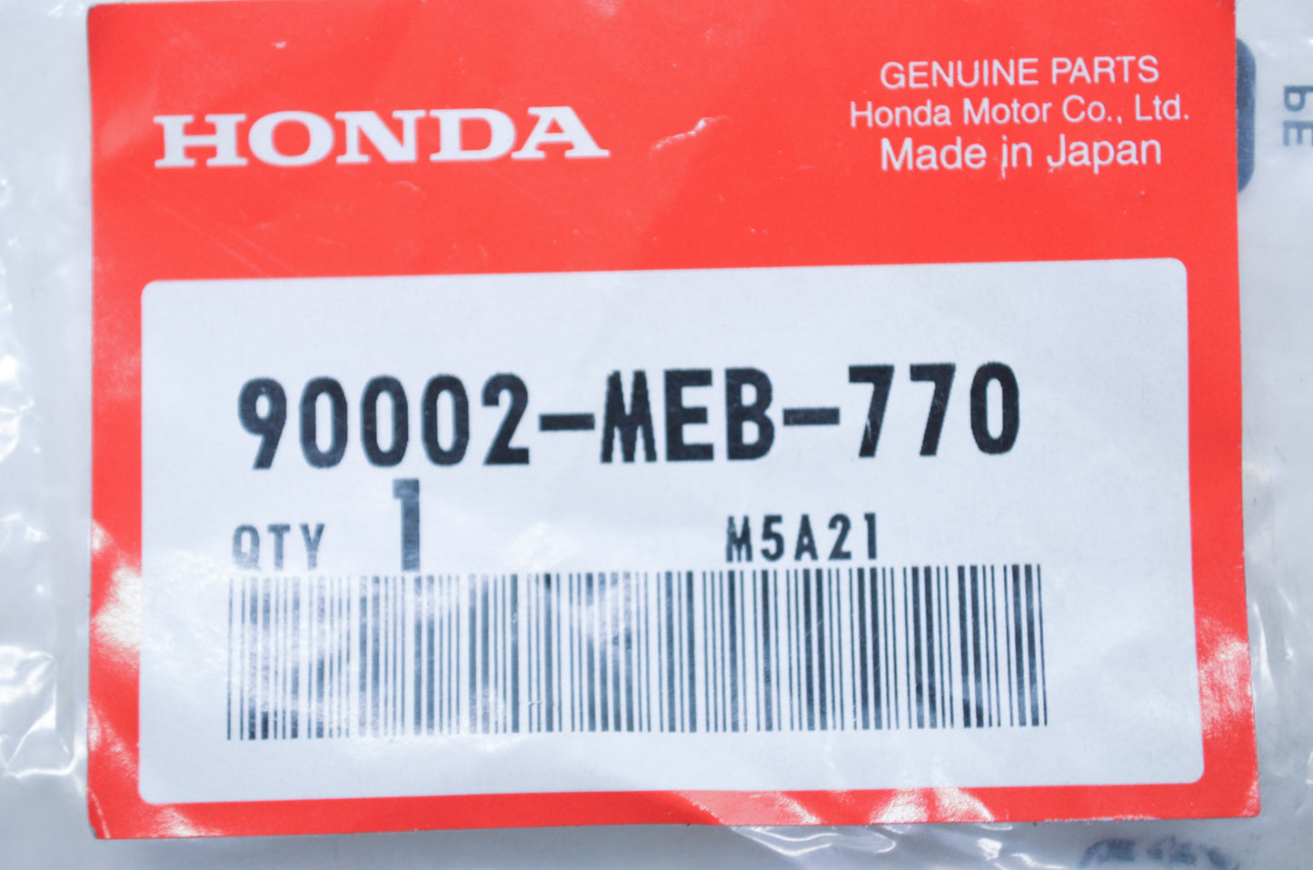 OEM Honda 90002-MEB-770 Flange Bolt (6X65) NOS