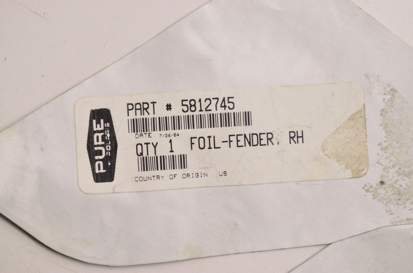 OEM Polaris 5812745 Right Hand Fender Foil