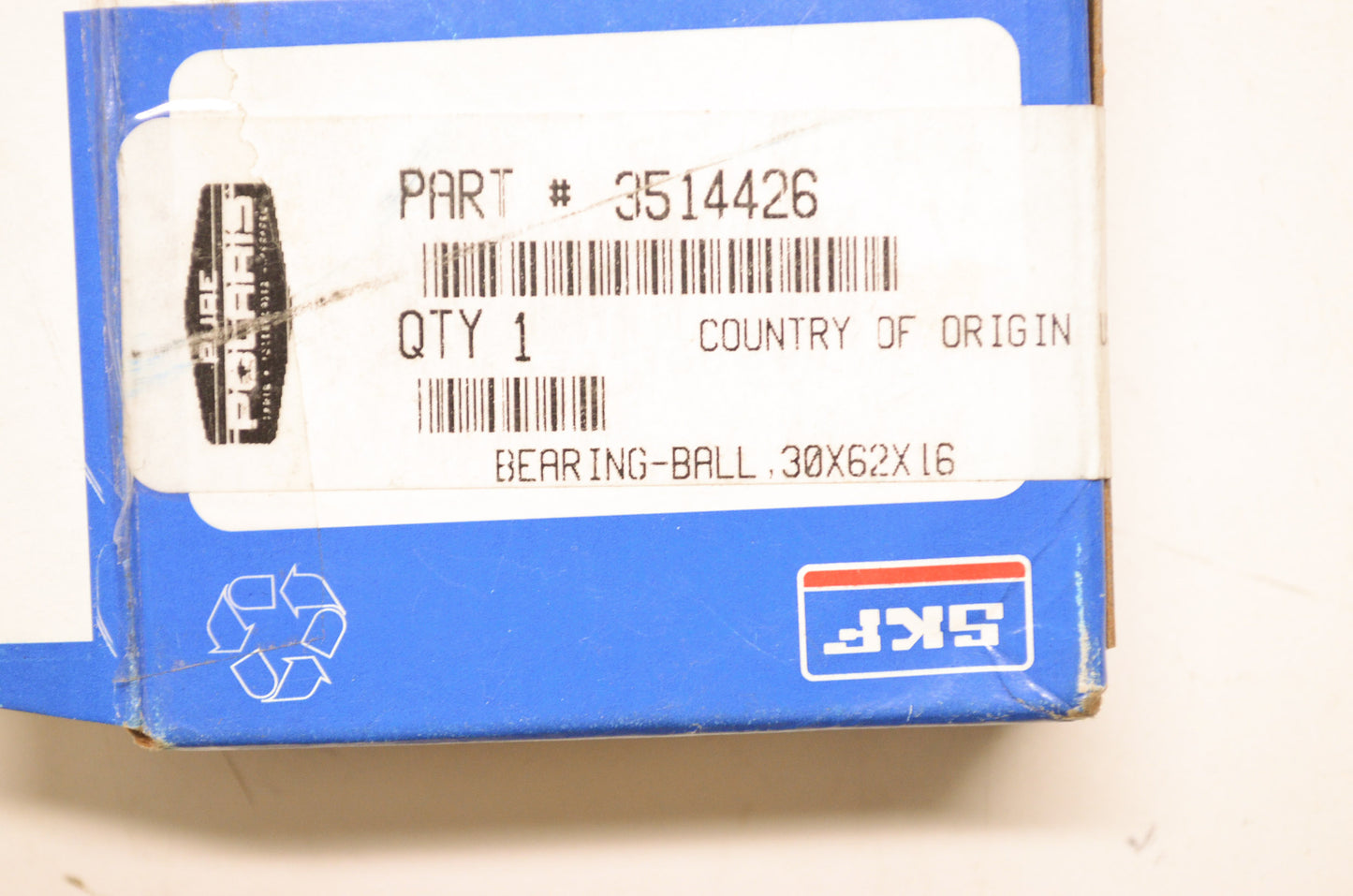 New OEM Polaris Ball Bearing 30X62X16 NOS