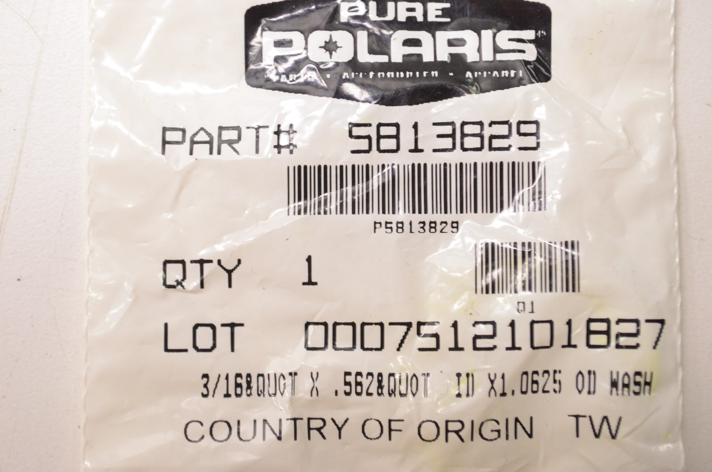 OEM Polaris 5813829 Rubber Seatbelt Washer