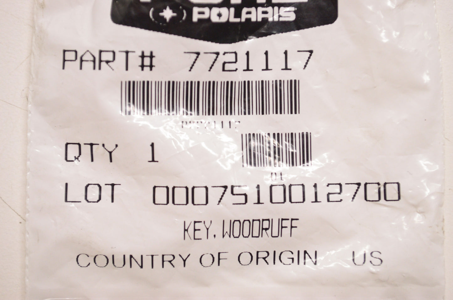 OEM Polaris 7721117 Woodruff Key NOS
