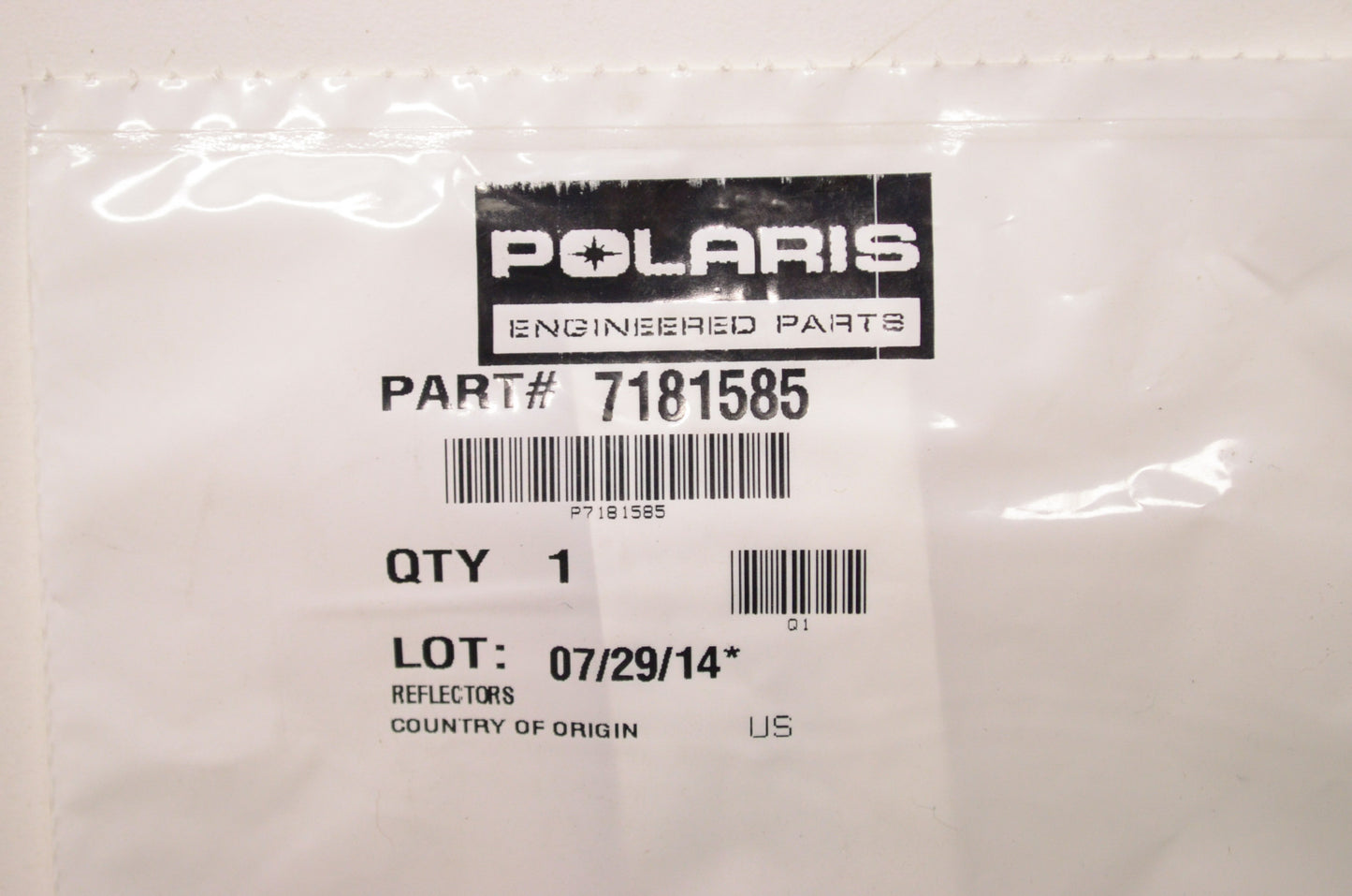 OEM Polaris 7181585 Bumper Reflector Red Decal NOS