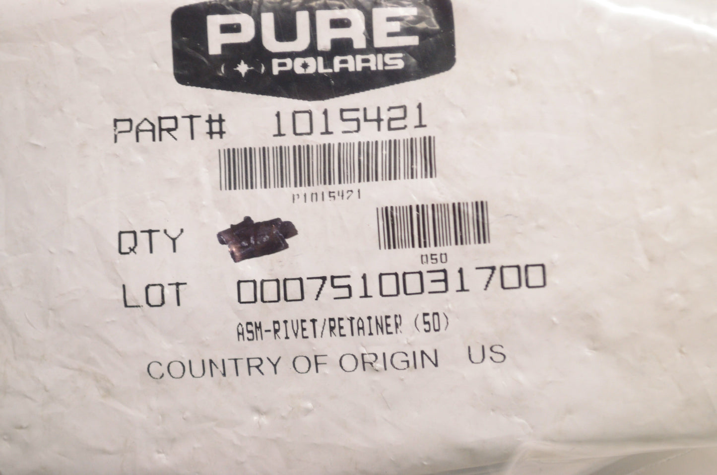OEM Polaris 1015421 Retainer Rivet Qty 5 NOS