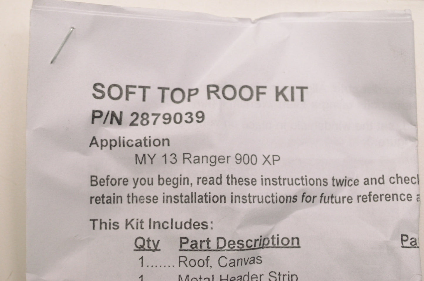 Pro Fit Canvas Roof NOS