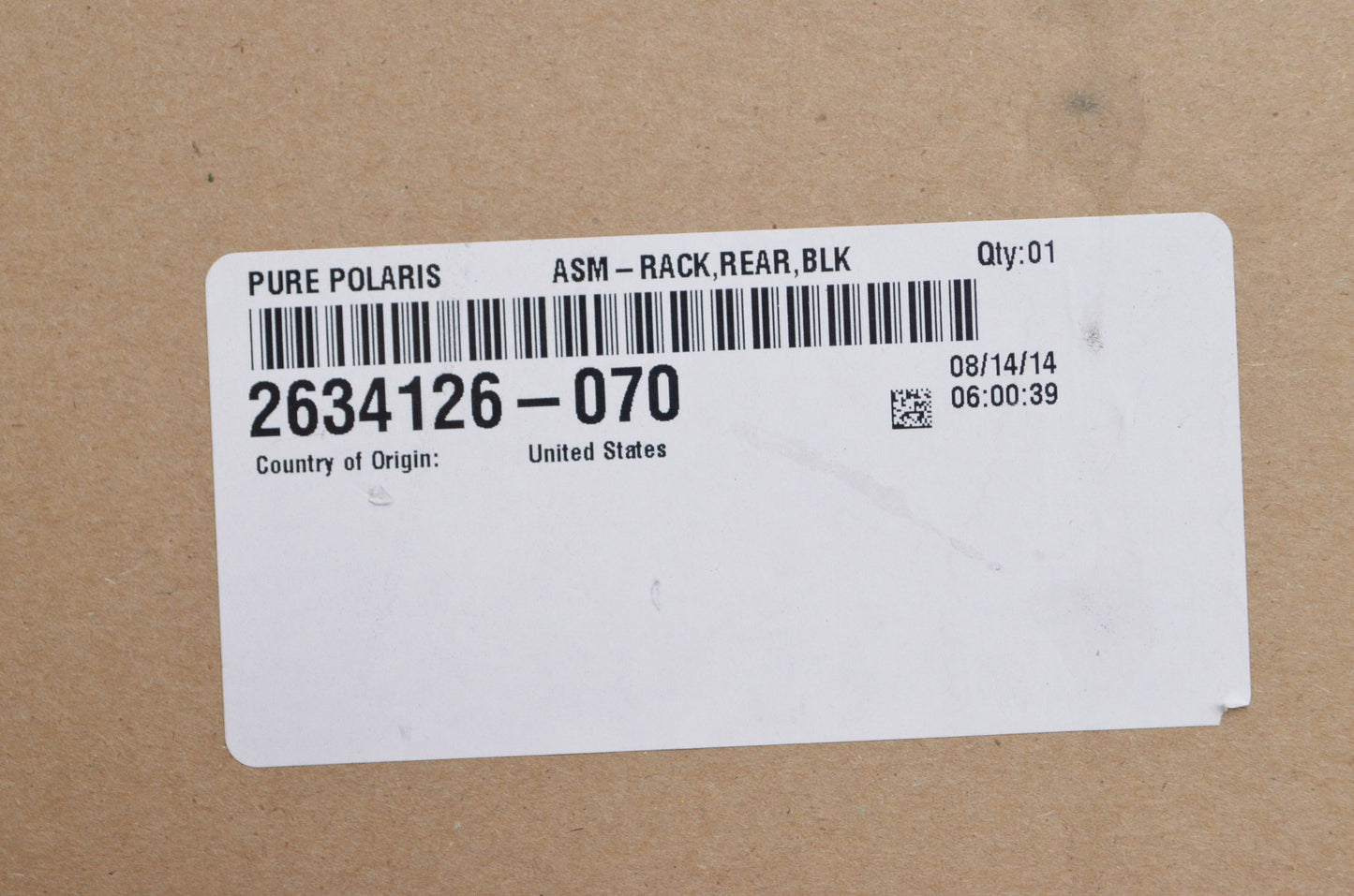 Black Rear Rack Assembly NOS