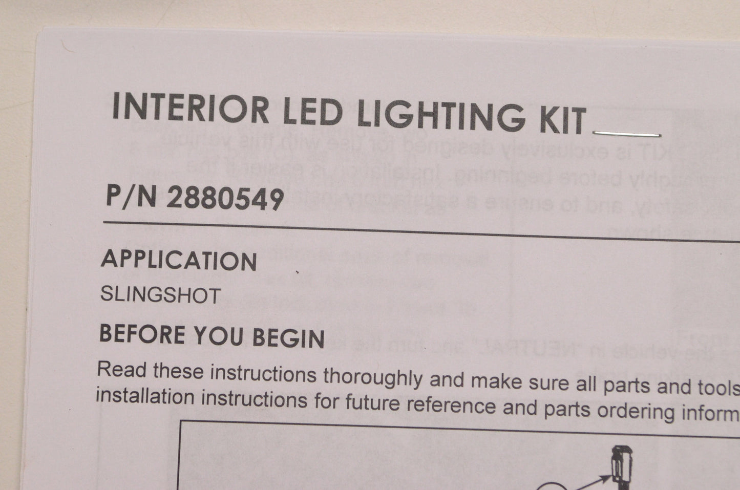 OEM Polaris 2880549 LED Interior Light Kit NOS