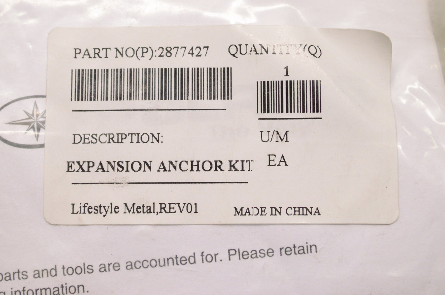 New OEM Polaris Expansion Anchor Kit NOS