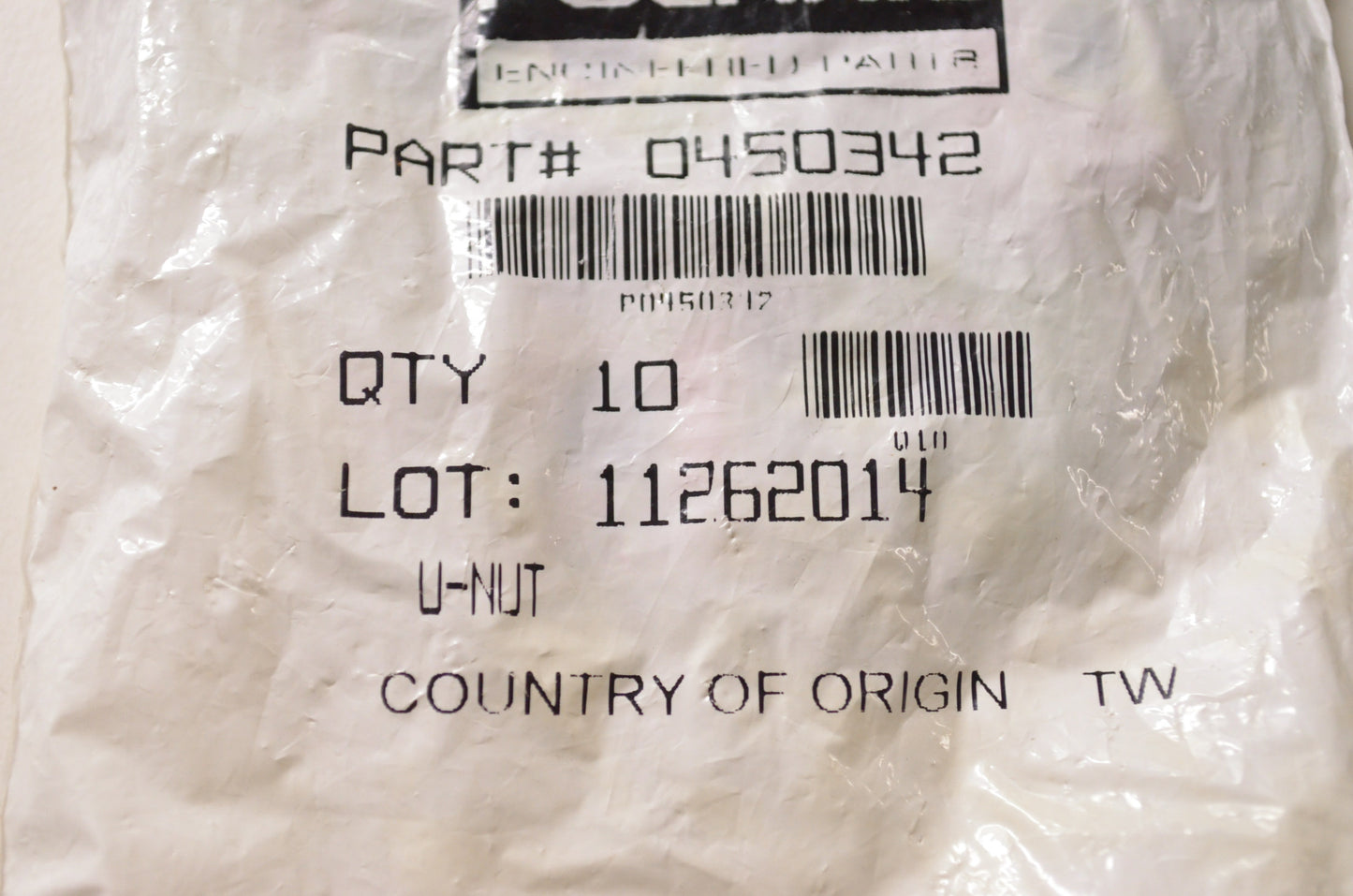 OEM Polaris 450342 Plate U-Nut NOS