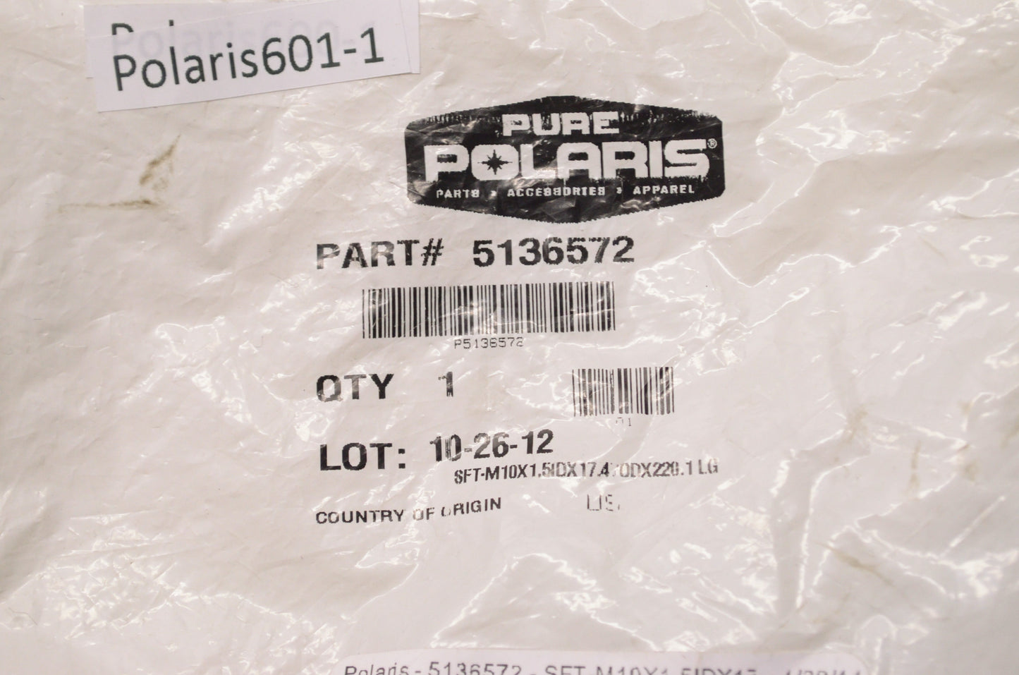 OEM Polaris 5136572 Pro RMK Rush Switchback 600 800 Shaft NOS