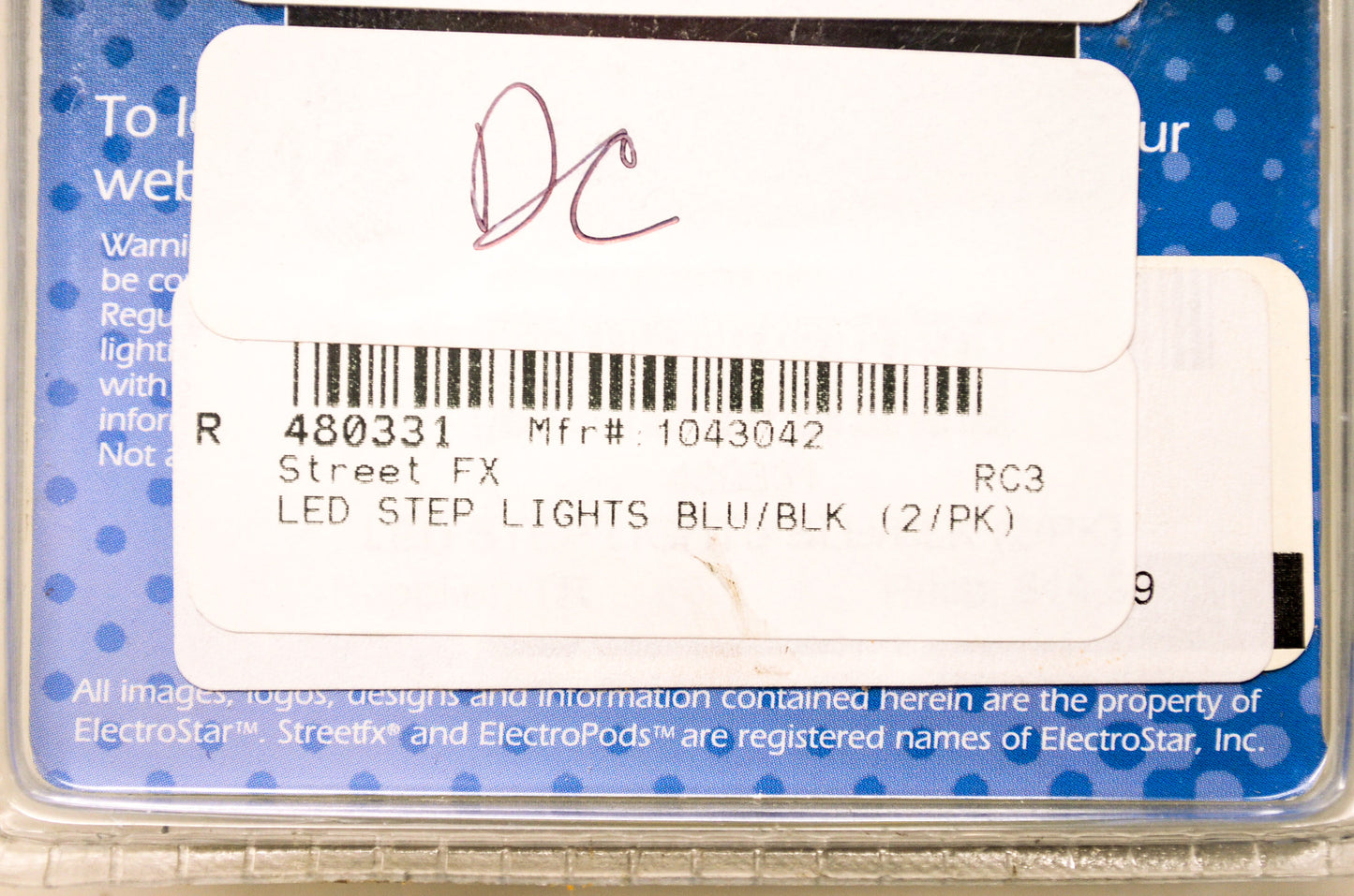 Street FX 480331, 1043042 Blue Led Step Light Kit NOS