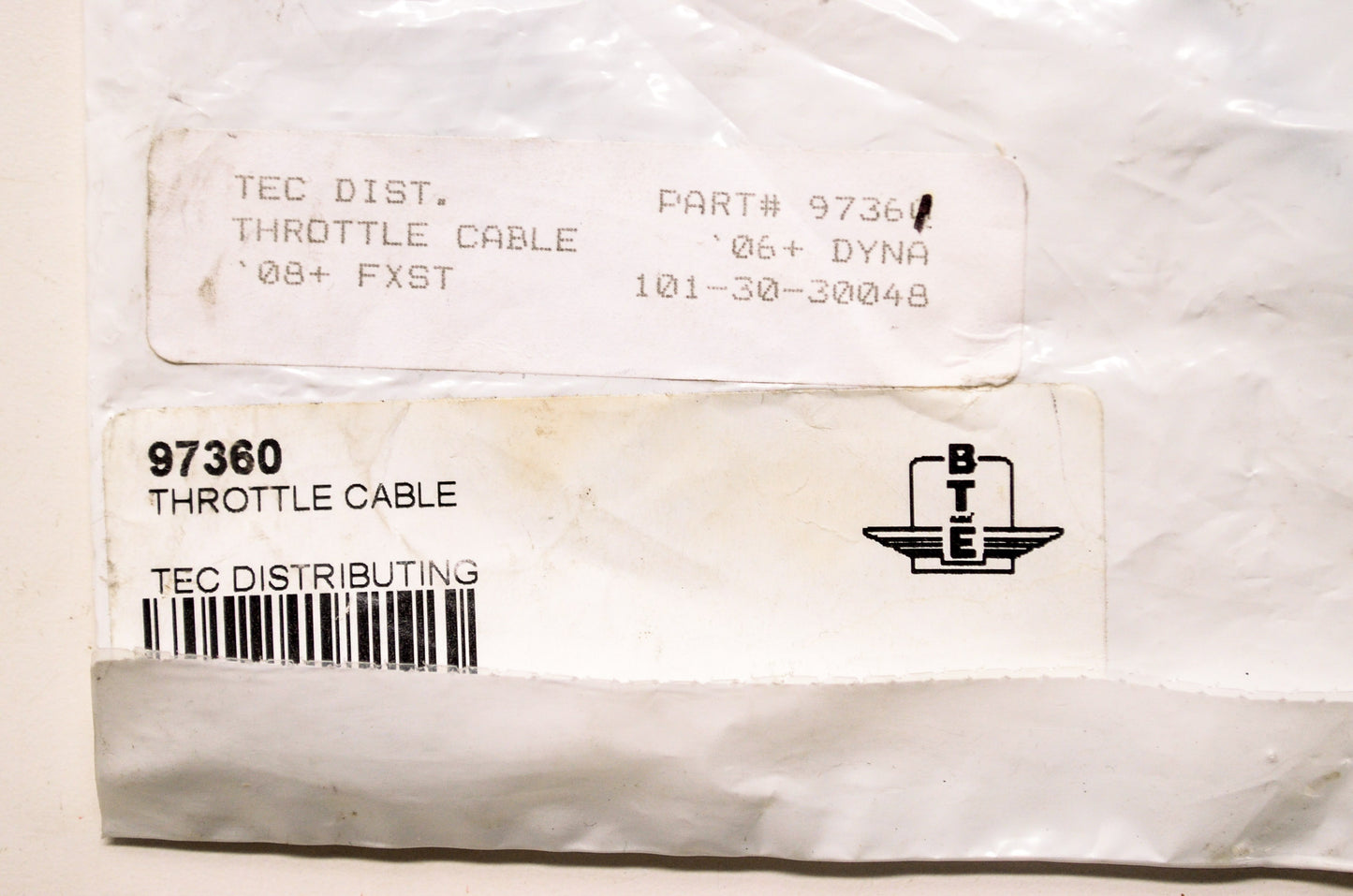 Barrett 101-30-30048 Throttle Cable NOS