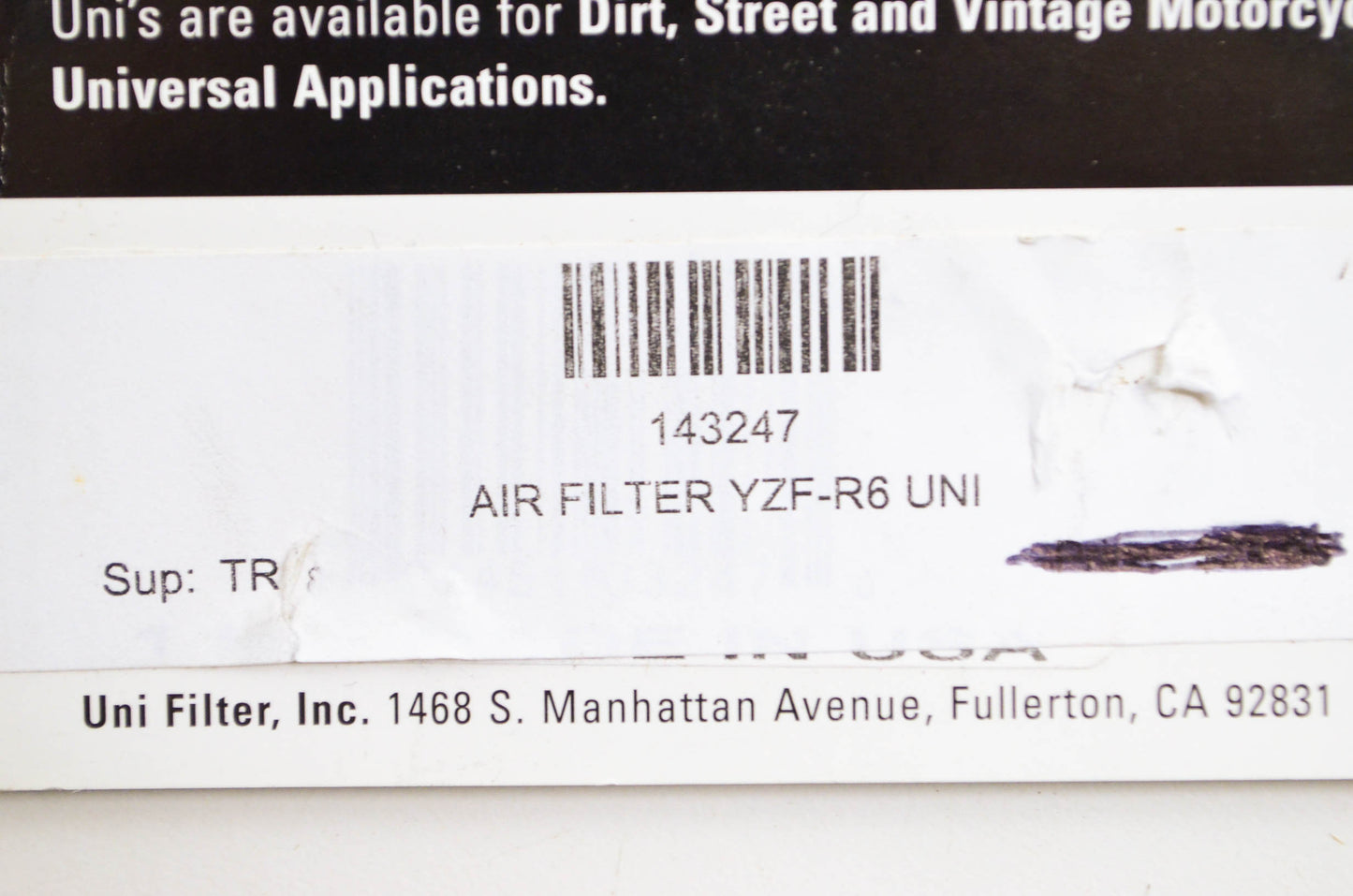 New UNI Air Filters YZF-R6 Air Filter NOS