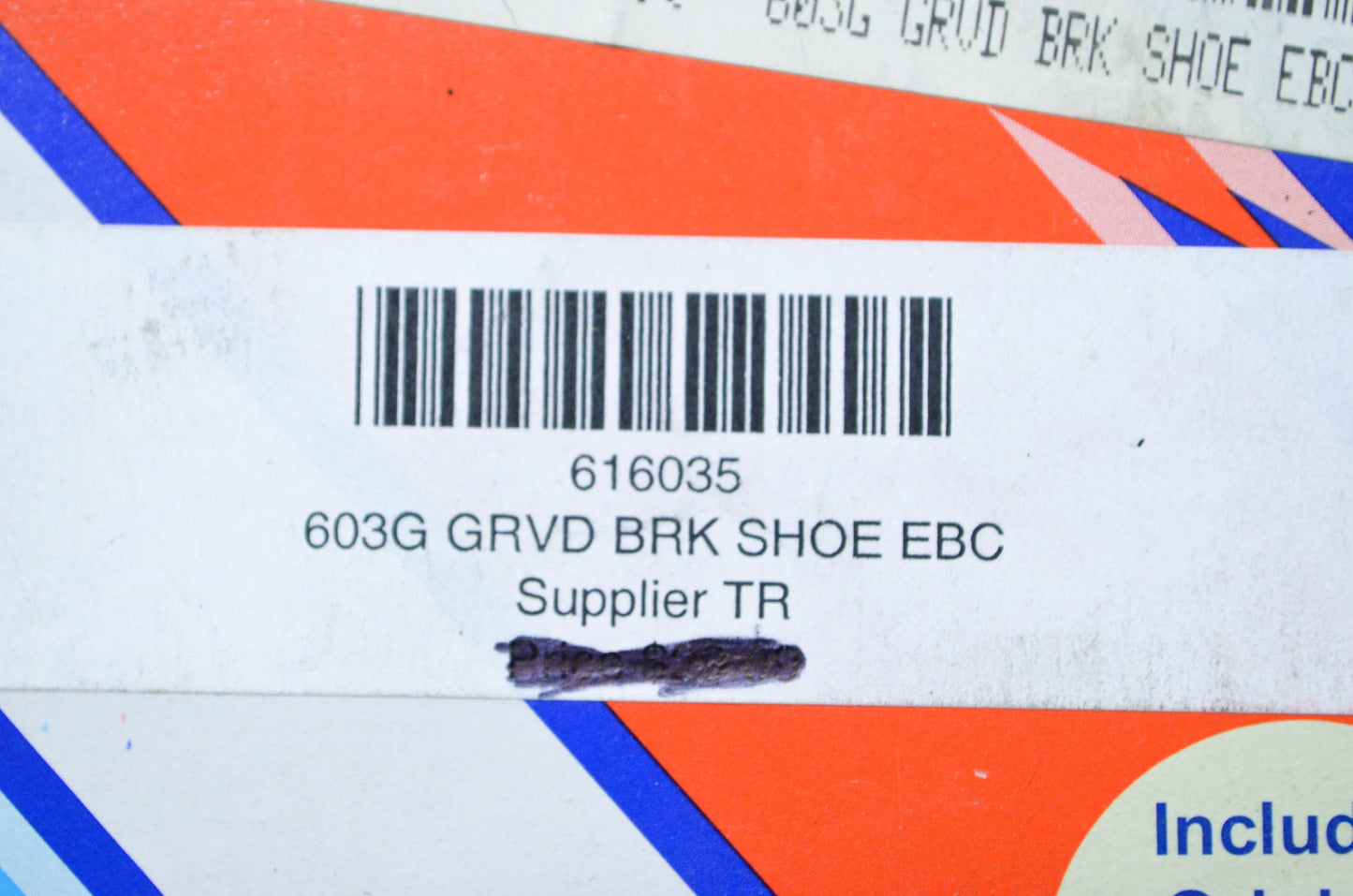 EBC 603G, 616035 Grooved Brake Shoe NOS