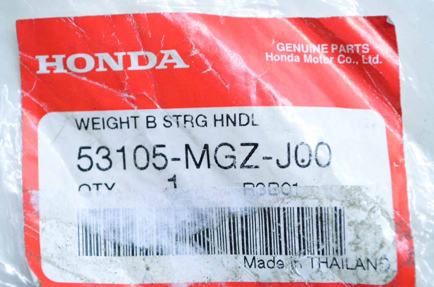 OEM Honda 53105-MGZ-J00 Handlebar Weight B NOS