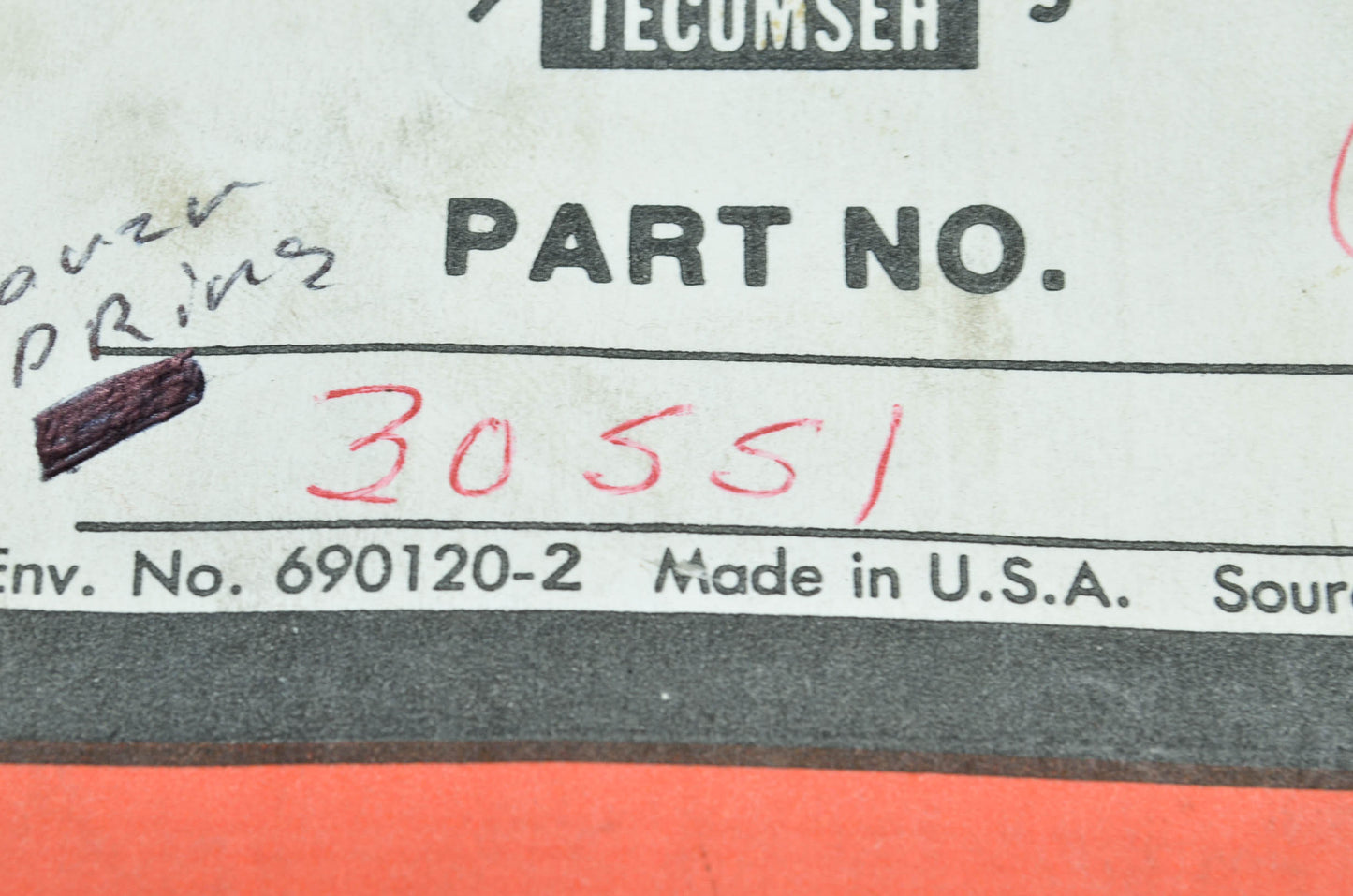 New OEM Tecumseh Cover Spring NOS