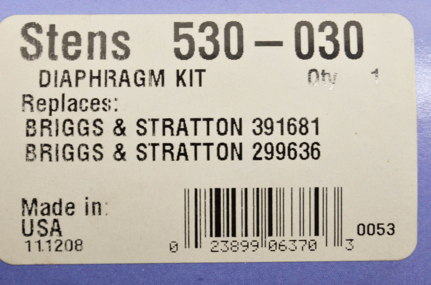 New Stens Diaphragm Kit NOS
