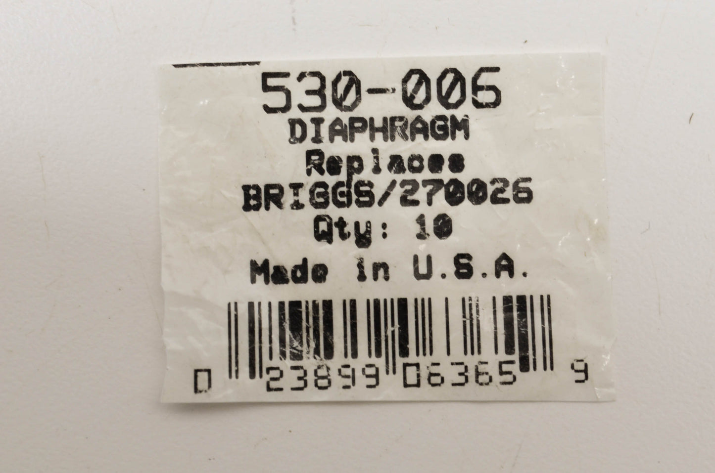 Stens 530-006 Fuel Pump Diaphragm 270026 NOS