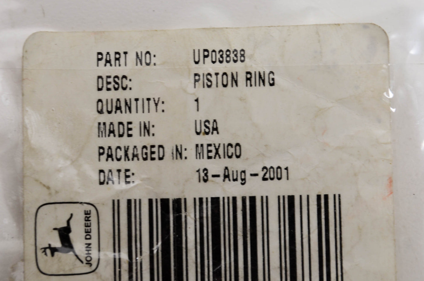 New OEM John Deere Piston Ring NOS