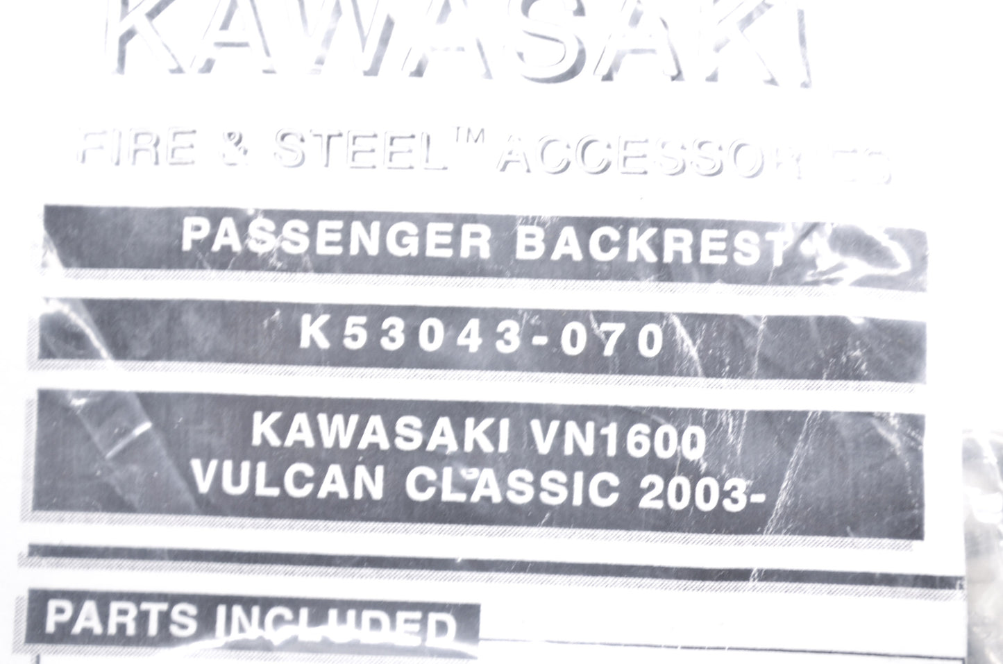 Passenger Backrest Kit NOS