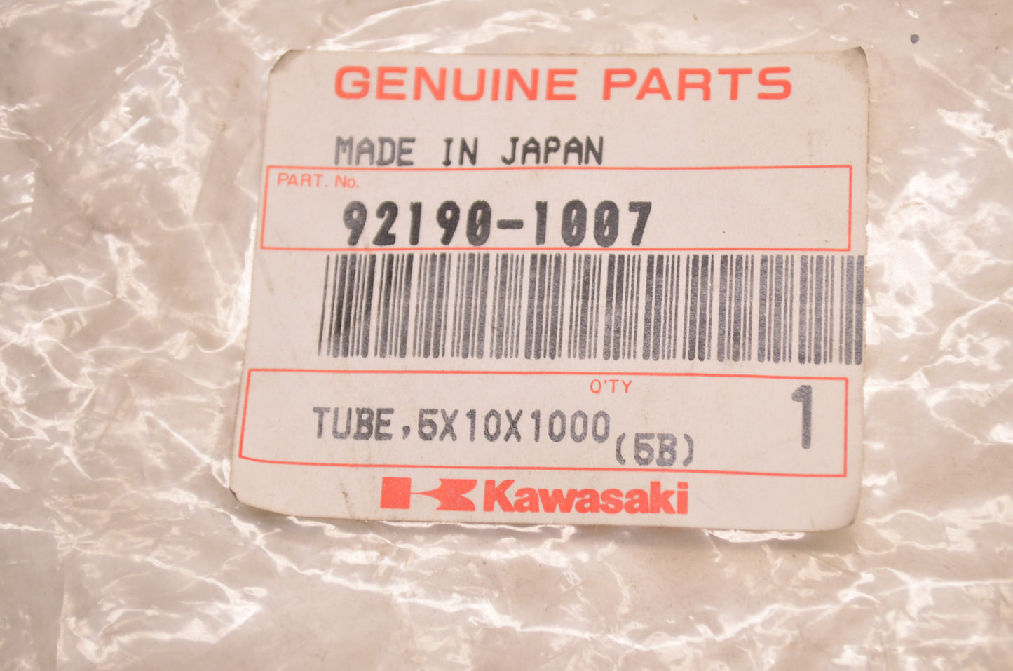 OEM Kawasaki 92190-1007 Blue Tube 5X10X1000 NOS