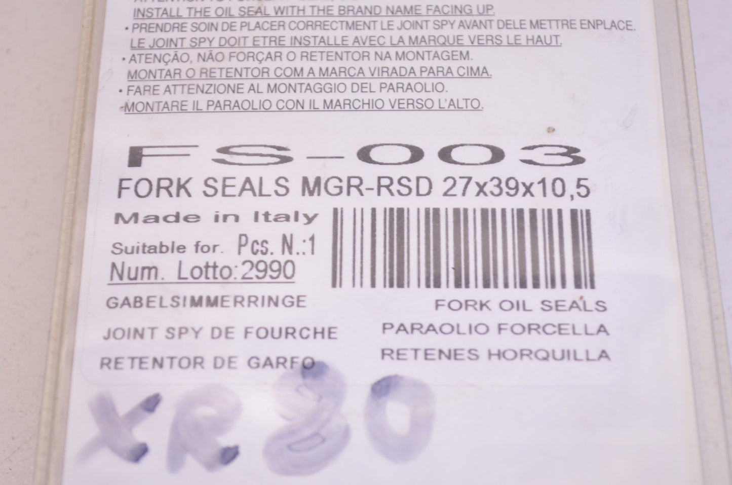 Front Fork Oil Seal Kit NOS