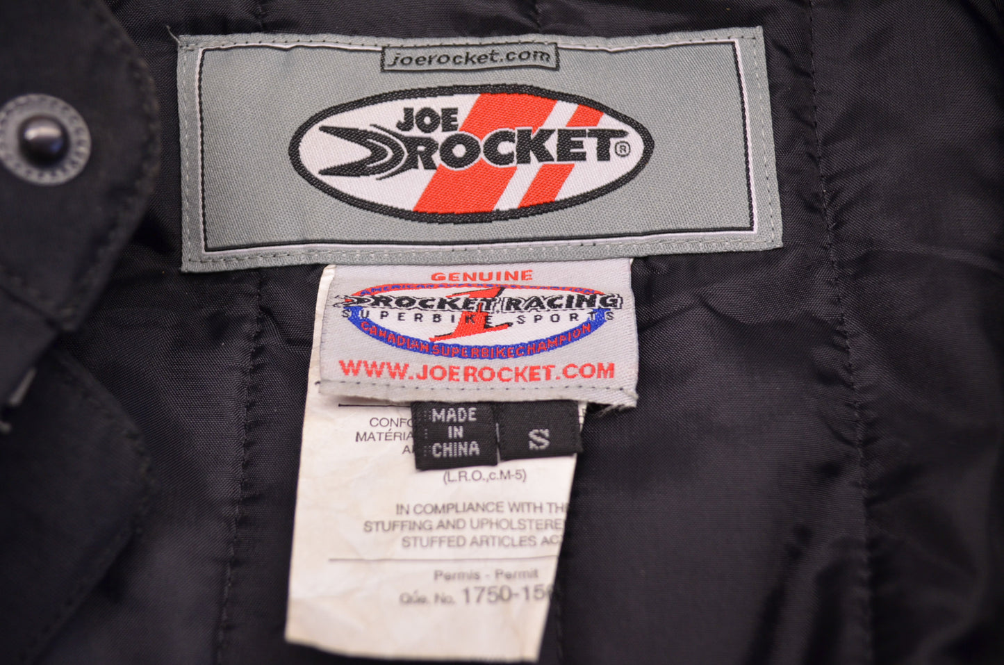 Black Grey Padded Jacket Small