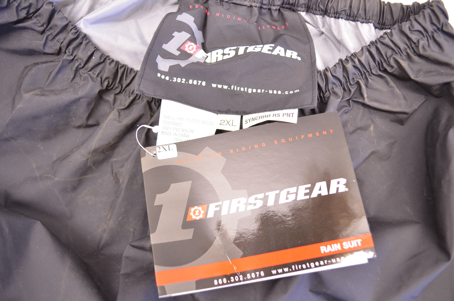 First Gear Black Synchro Rain Suit Riding Pants 2XL NOS
