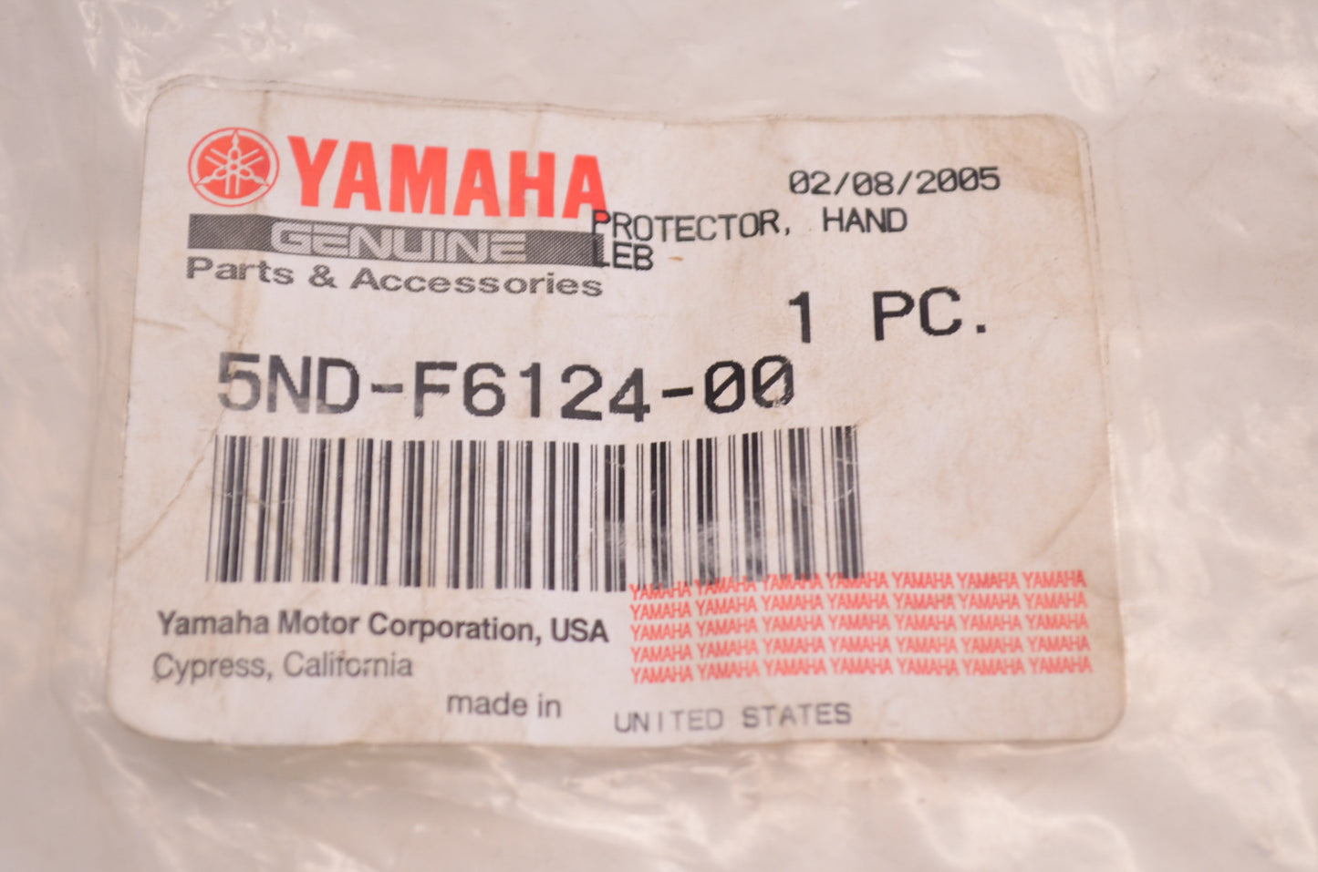 OEM Yamaha 5ND-F6124-00-00 Handlebar Protector NOS