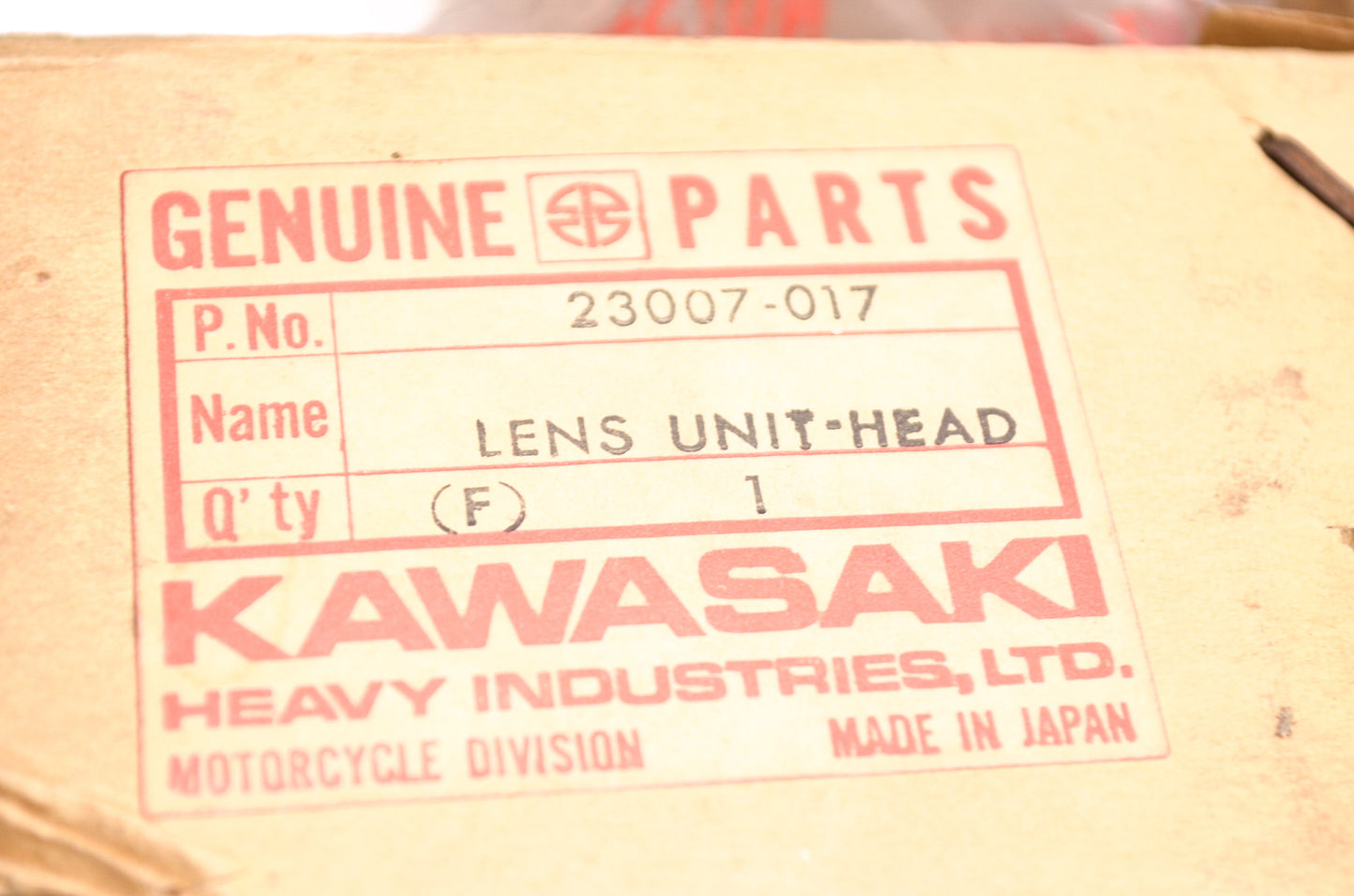 New OEM Kawasaki Head Lamp Lens Unit 23007-017 NOS