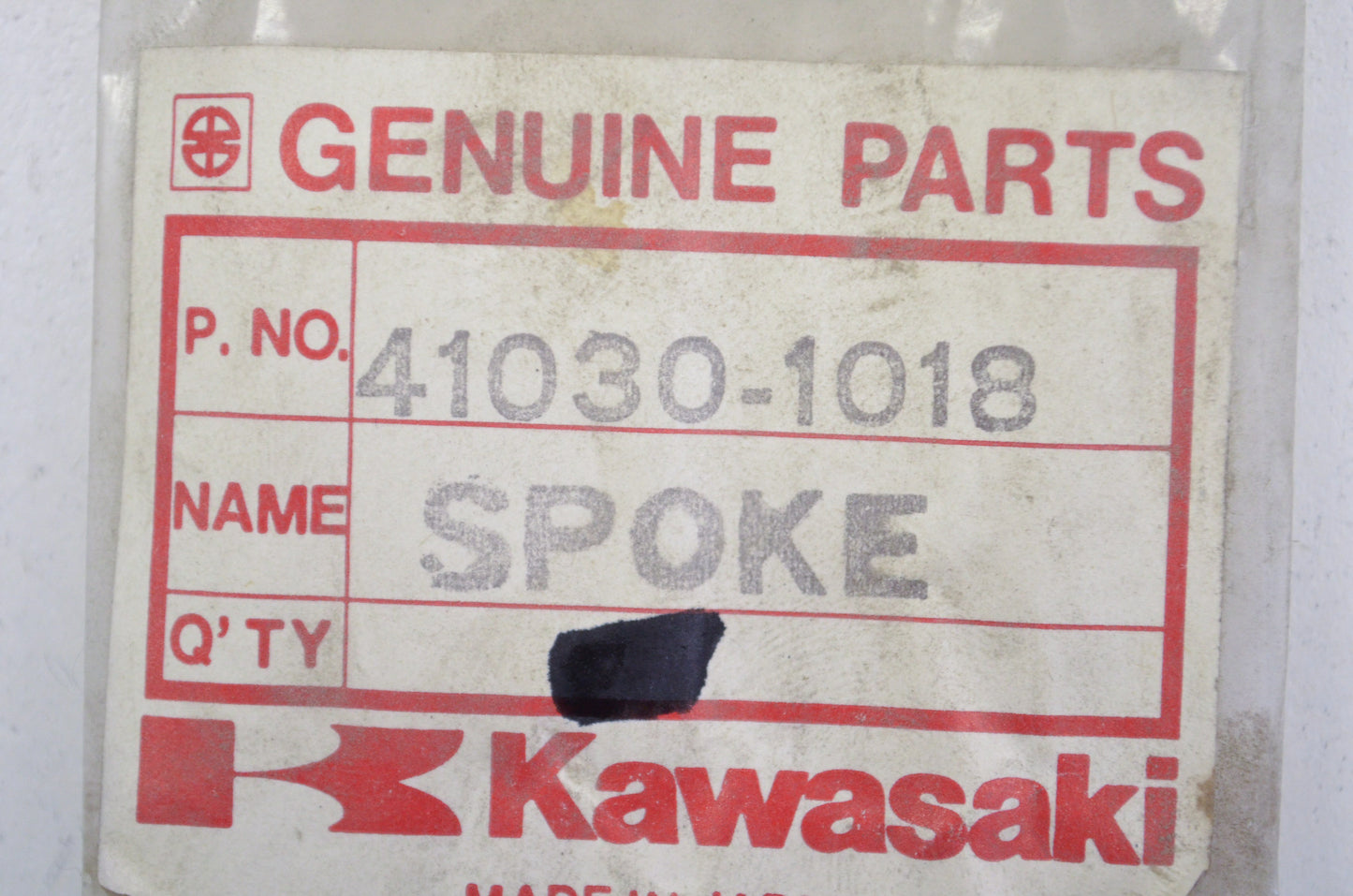 OEM Kawasaki 41030-1018 Left Hand Rear Outer Spoke Qty 4 NOS
