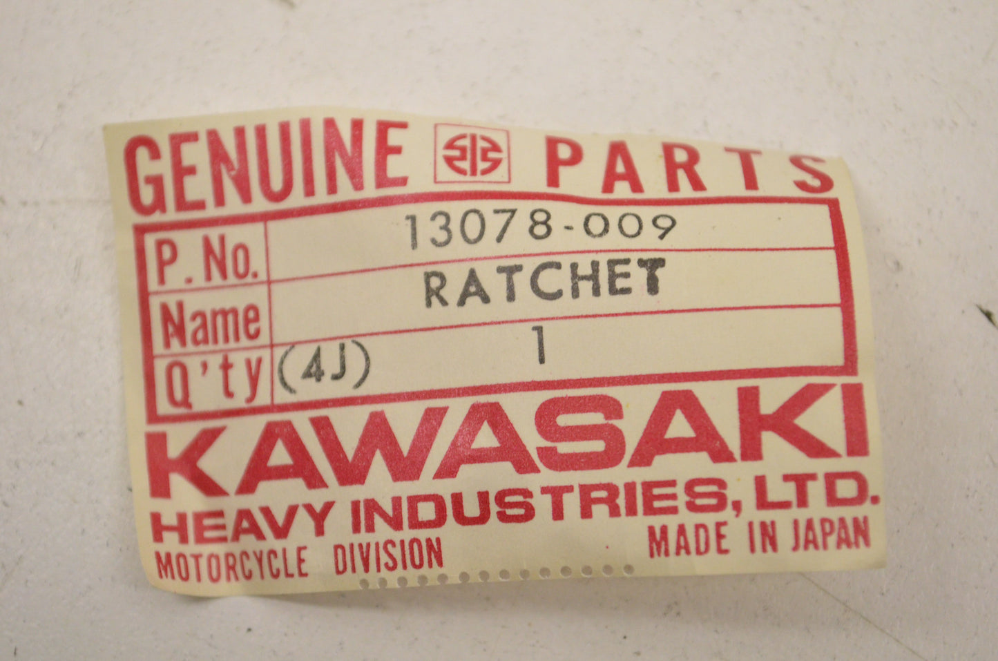 OEM Kawasaki 13078-009 Ratchet NOS