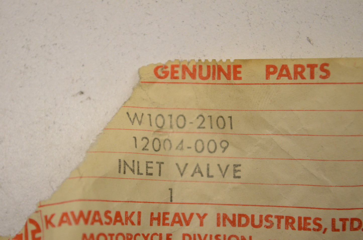 OEM Kawasaki 12004-009 Inlet Valve NOS