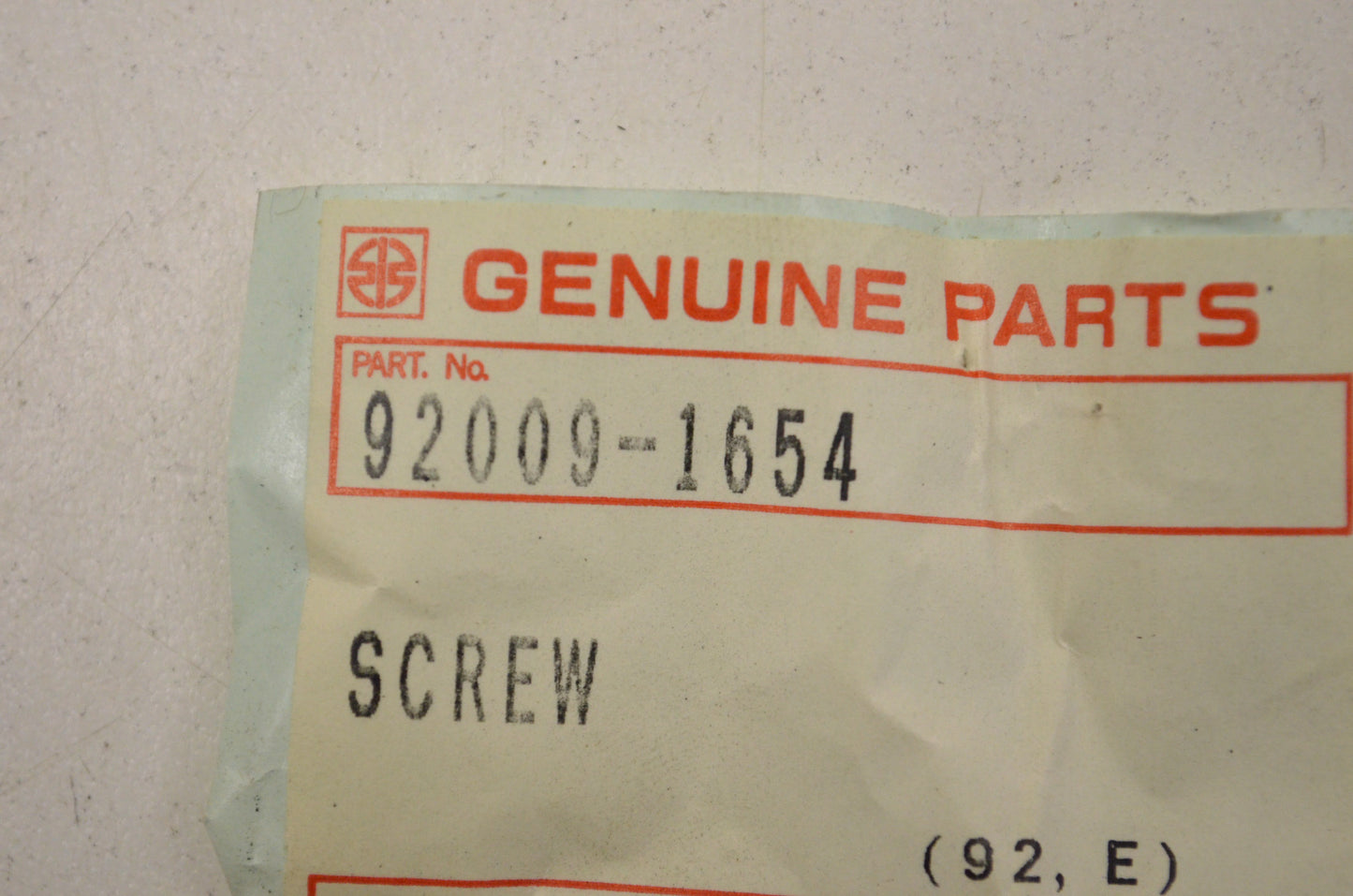 OEM Kawasaki 92009-1654 Screw NOS