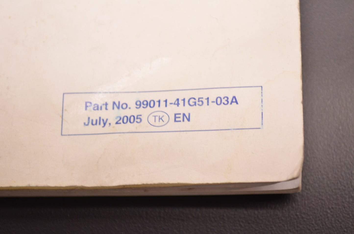 OEM Suzuki 99011-41G51-03A Owner's Manual GSX-R1000K6