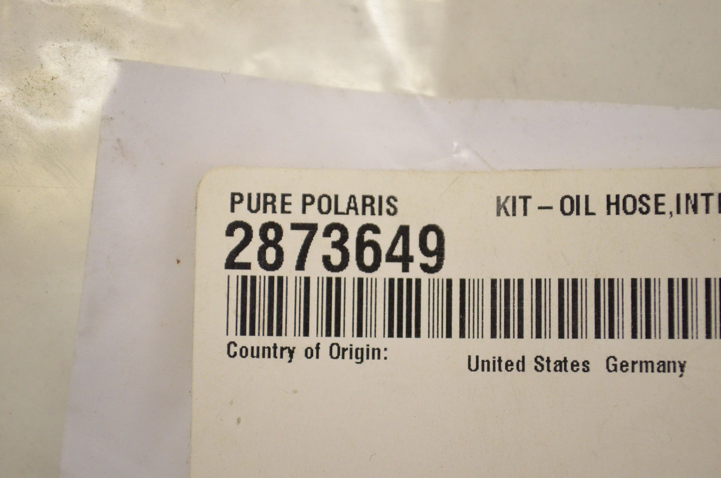 Integrated Valve Oil Hose NOS