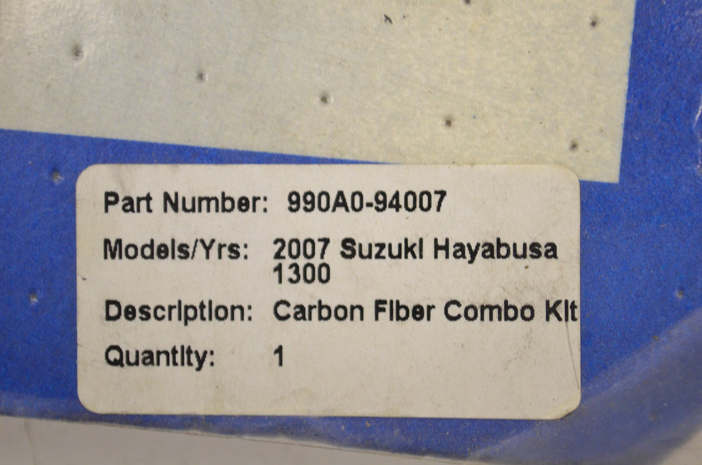 OEM Suzuki 990A0-94007 Carbon Fiber Combo Kit NOS