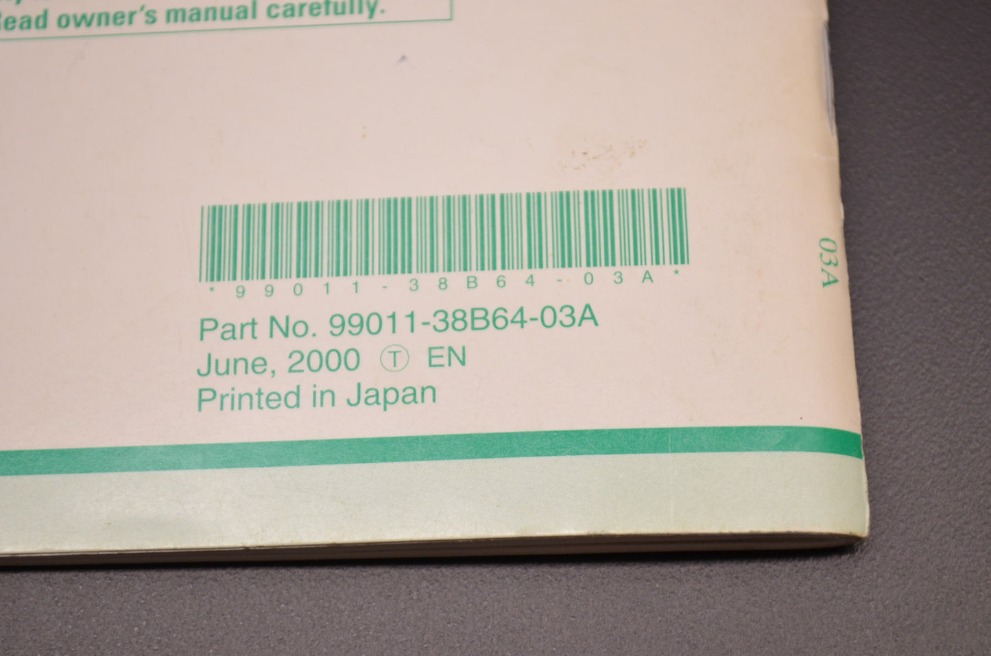 OEM Suzuki 99011-38B64-03A Owner's Manual VS1400GLK1
