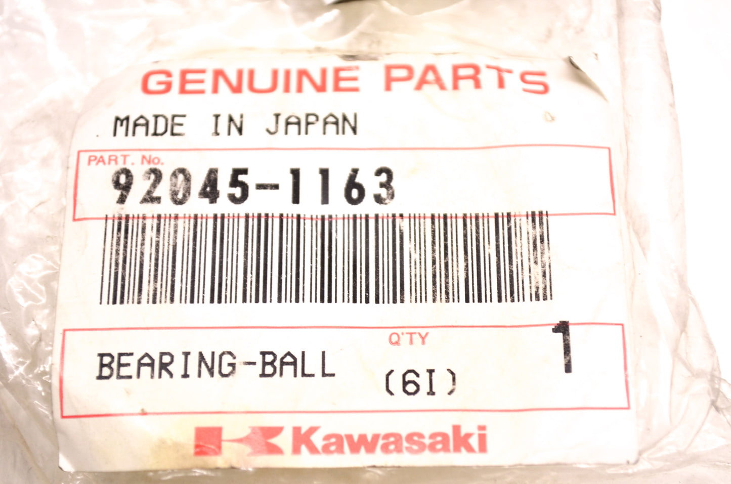 New OEM Kawasaki 92045-1163 Ball Bearing NOS