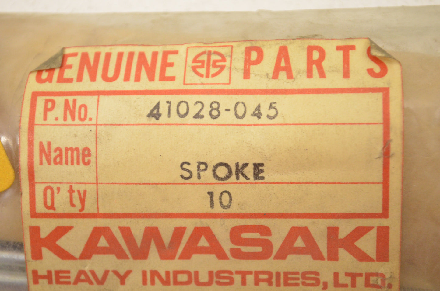OEM Kawasaki 41028-045 Rear Outer Spoke Assembly Qty 10 NOS