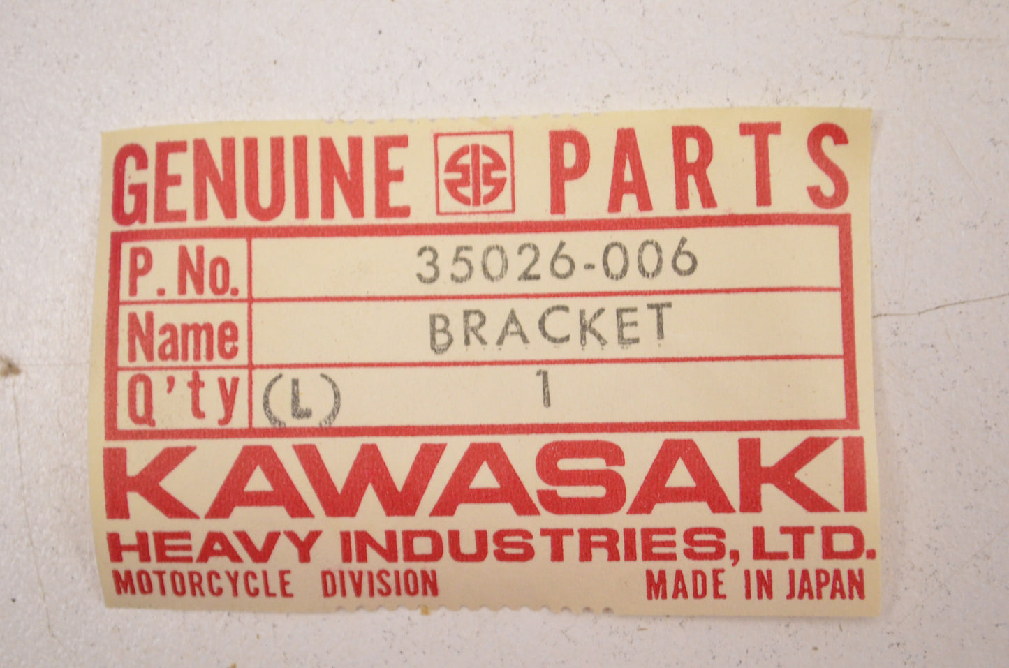 OEM Kawasaki 35026-006 Rear Fender Bracket NOS