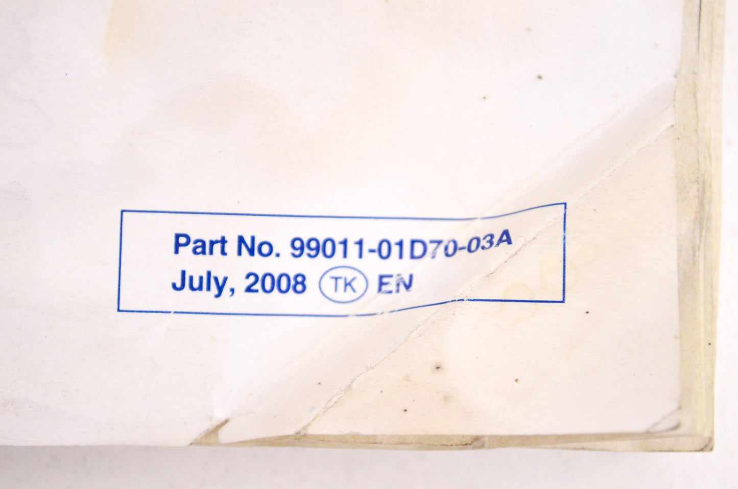 OEM Suzuki 99011-01D70-03A Owner's Manual GS500FK9