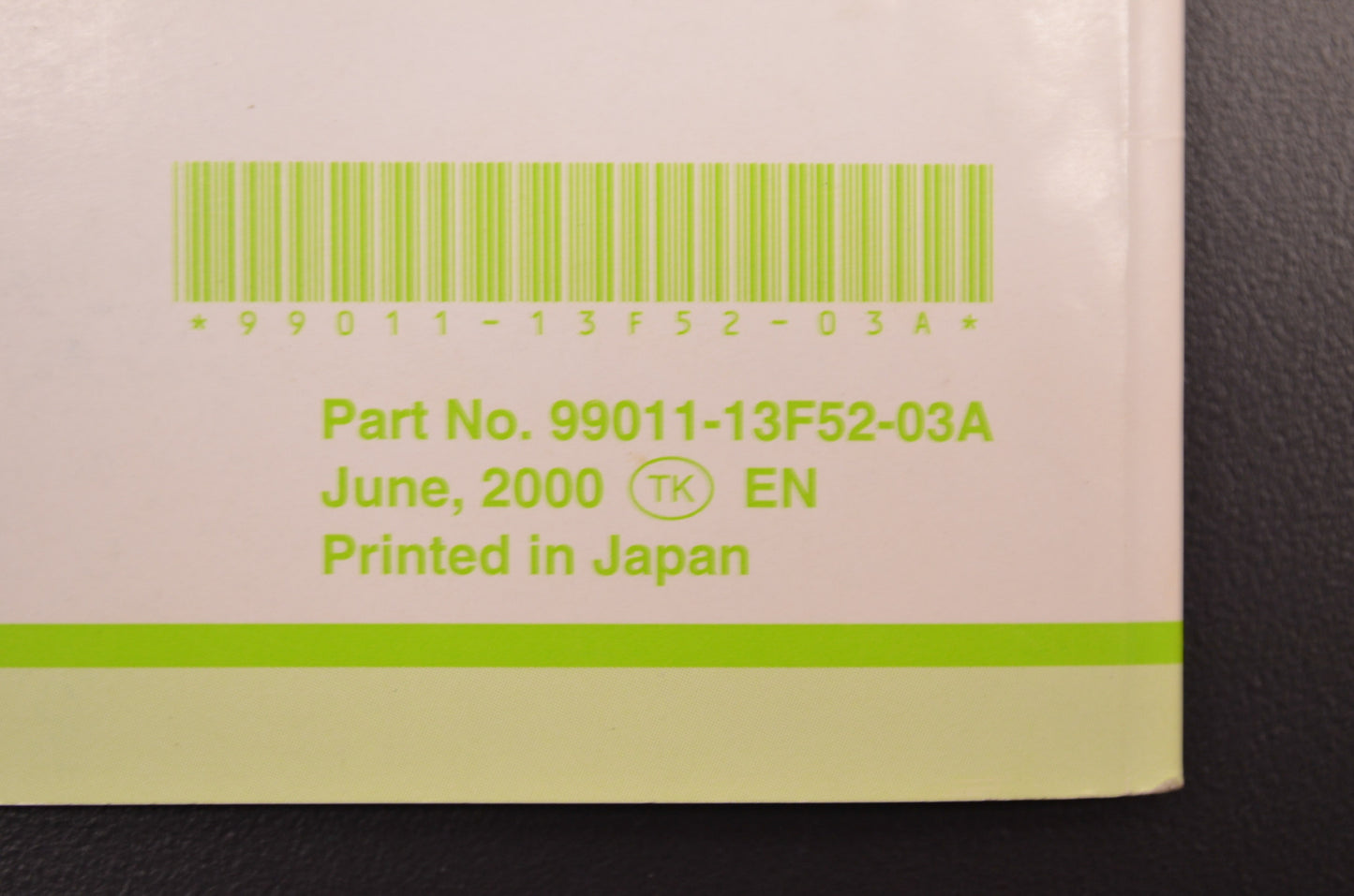 OEM Suzuki 99011-13F52-03A Owner's Manual GZ250K1 200