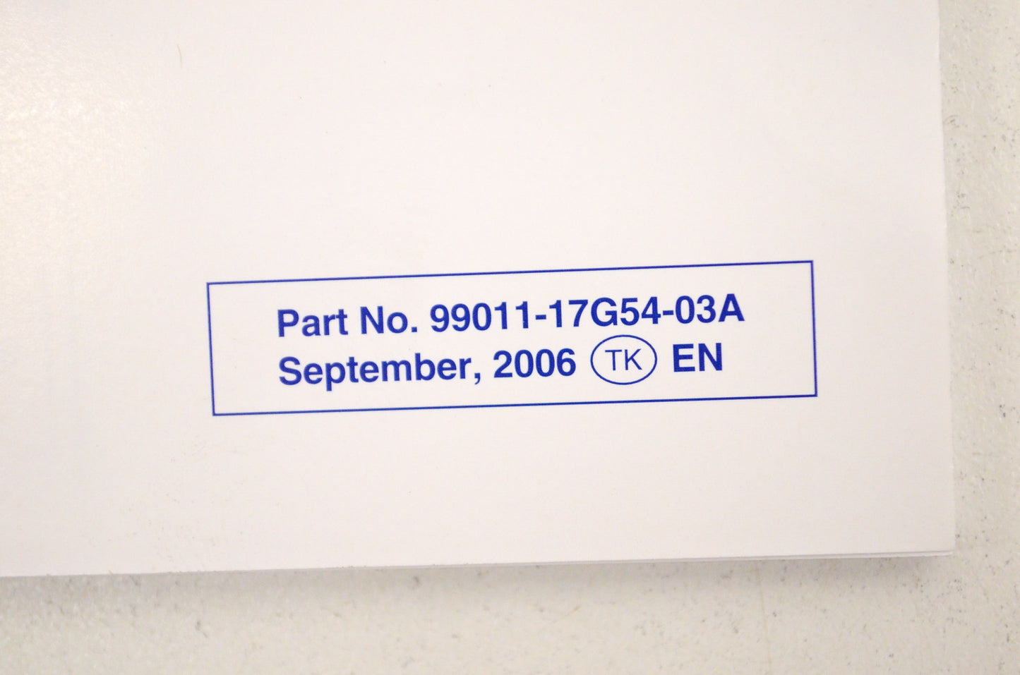 OEM Suzuki 99011-17G54-03A Owner's Manual SV650/SK7 2 NOS