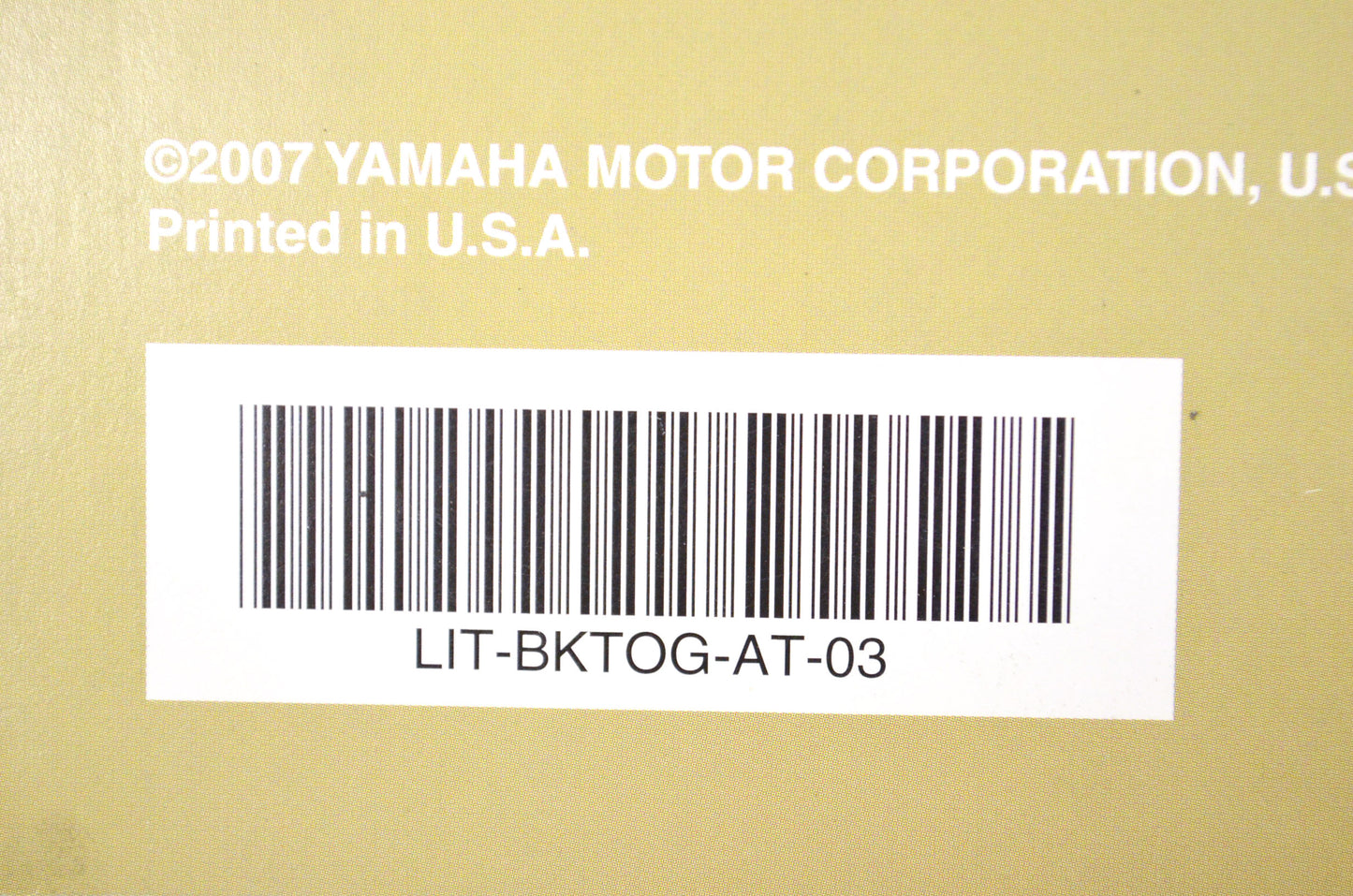 OEM Yamaha LIT-BKTOG-AT-03 Raptor 250 Technical Orientation Guide NOS