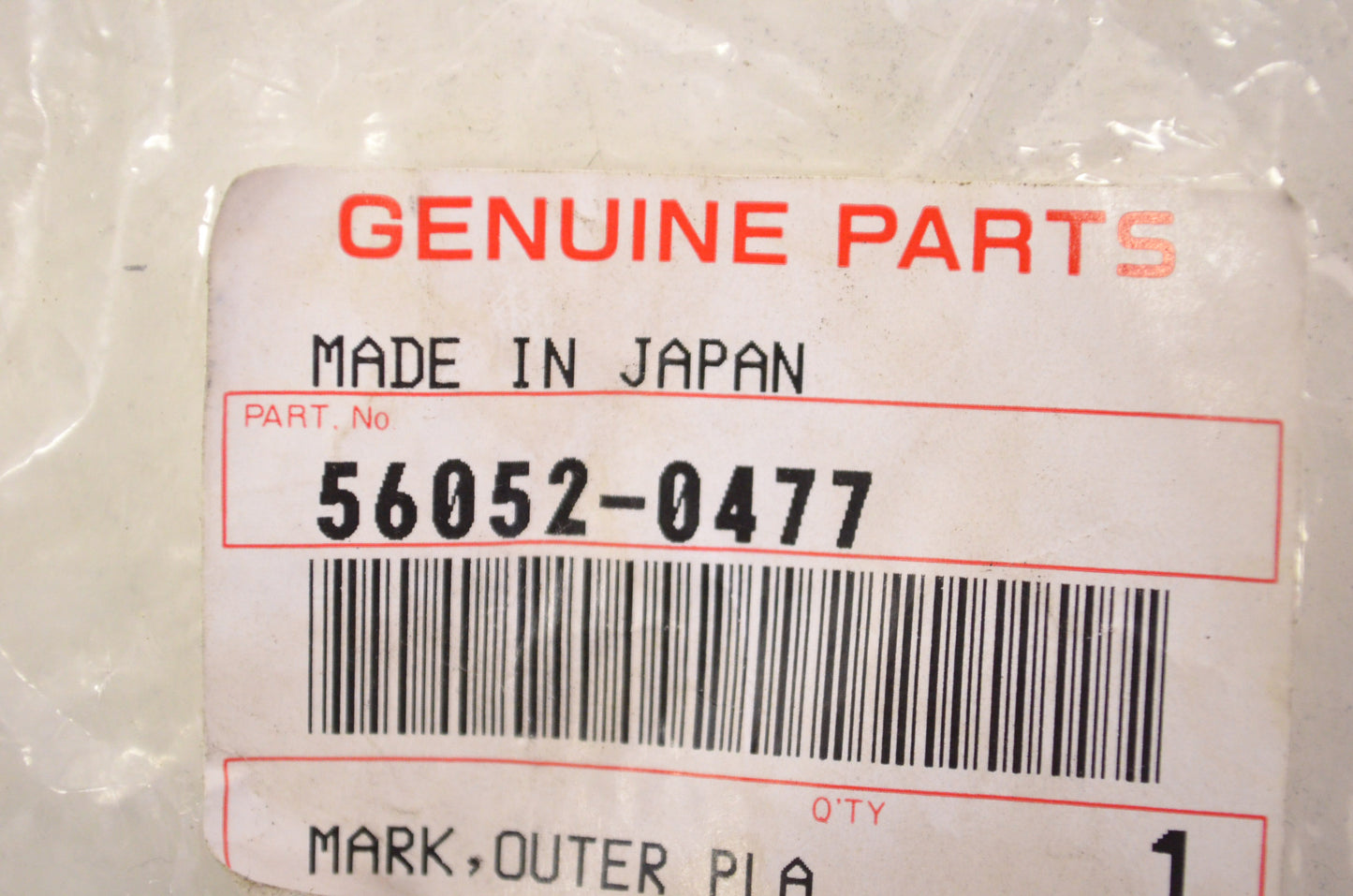 OEM Kawasaki 56052-0477 Outer Plate Mark NOS