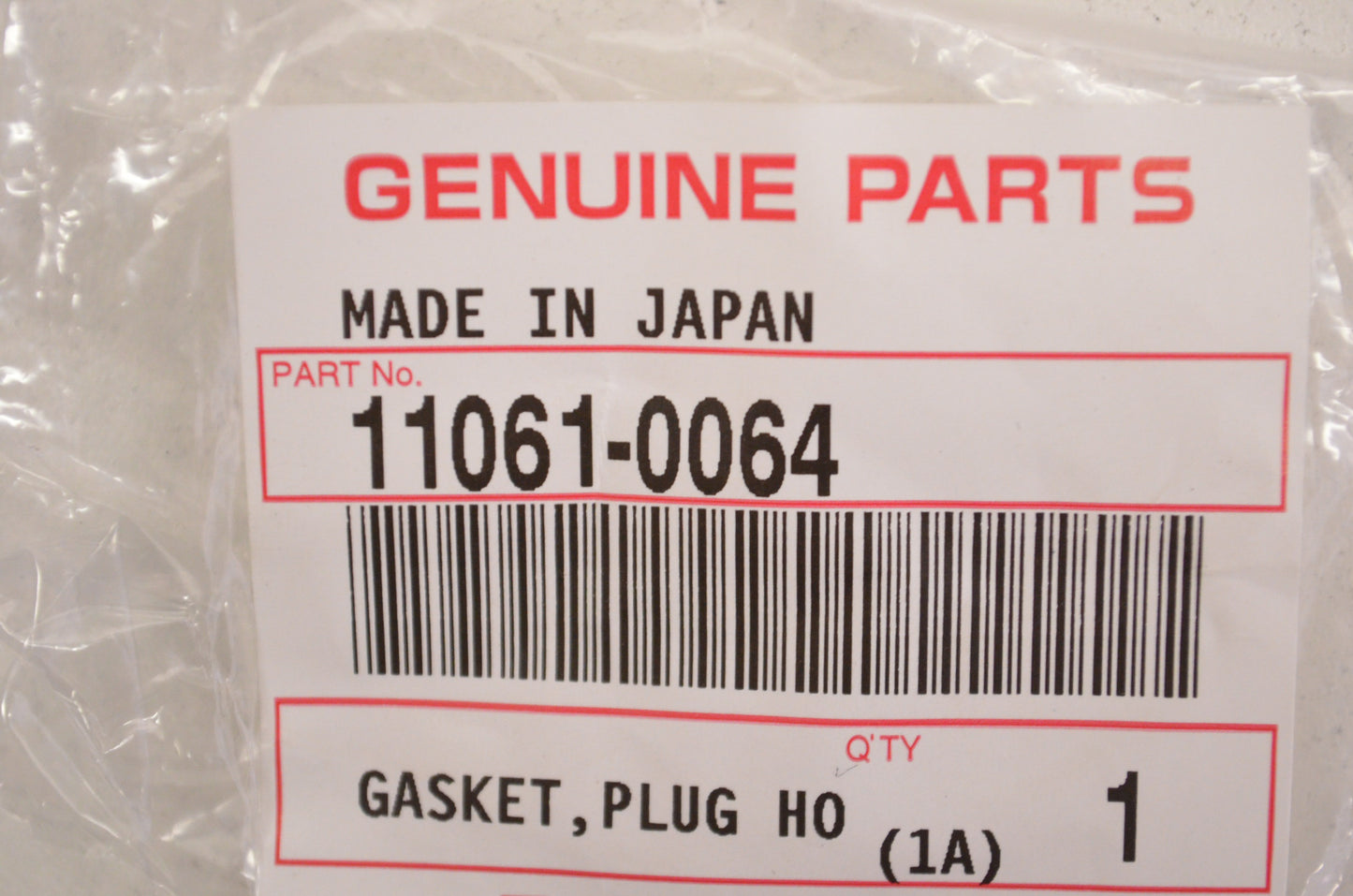 OEM Kawasaki 11061-0064 Plug Hole Gasket NOS