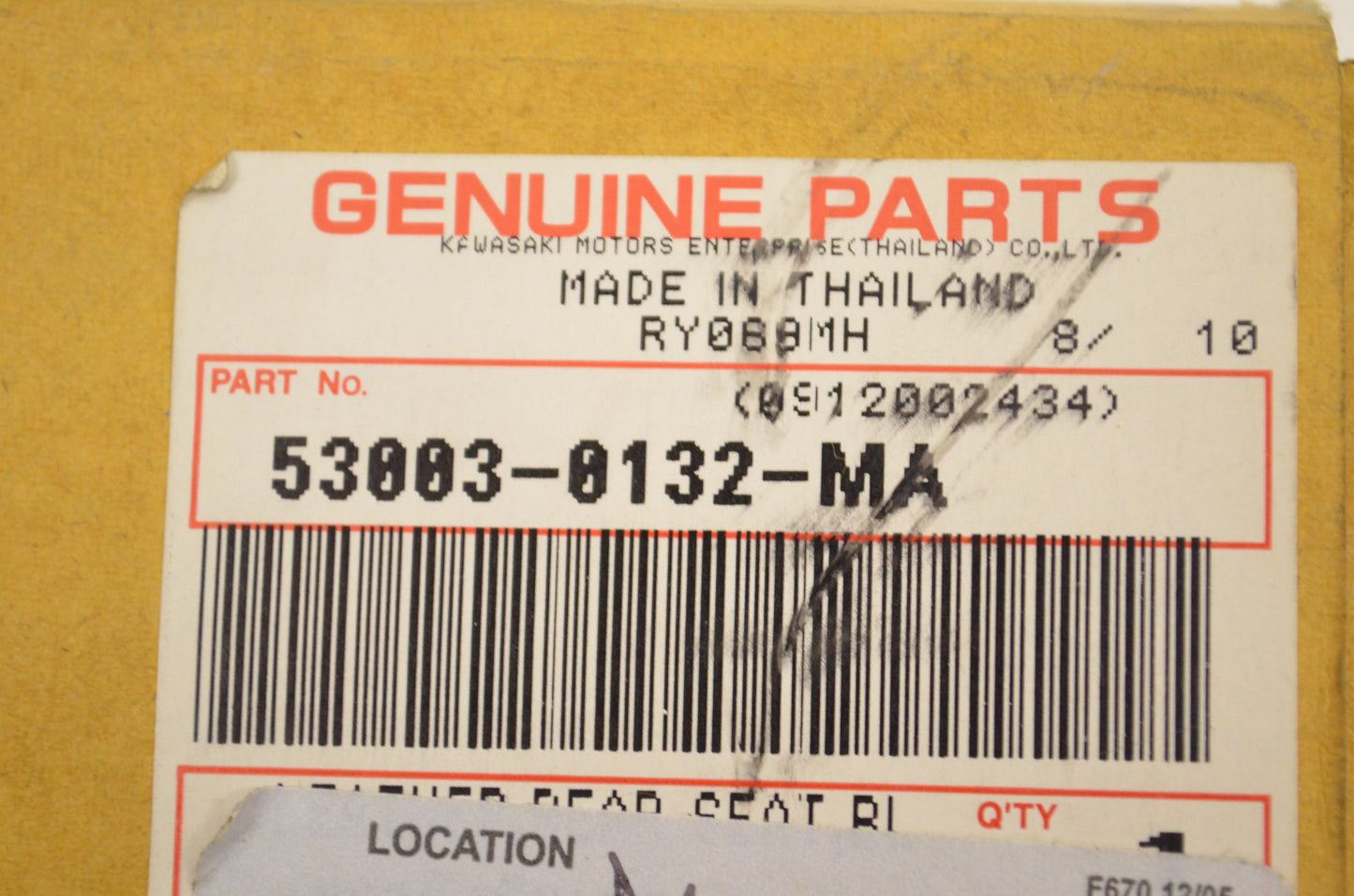 OEM Kawasaki 53003-0132-MA Rear Seat Cover NOS