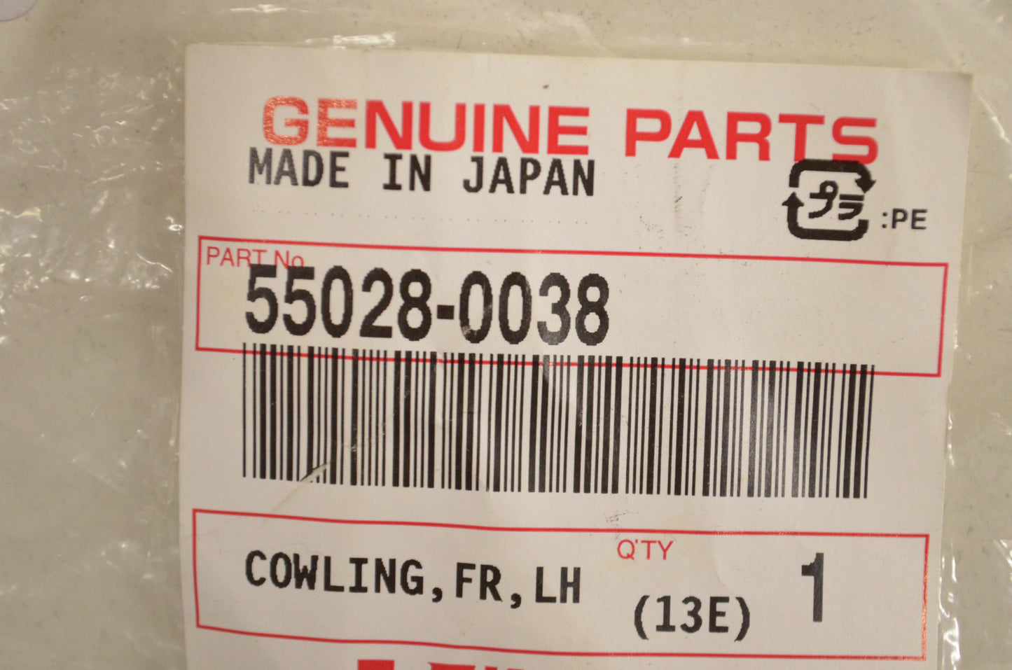 New OEM Kawasaki 55028-0038 Left Hand Front Cowling NOS